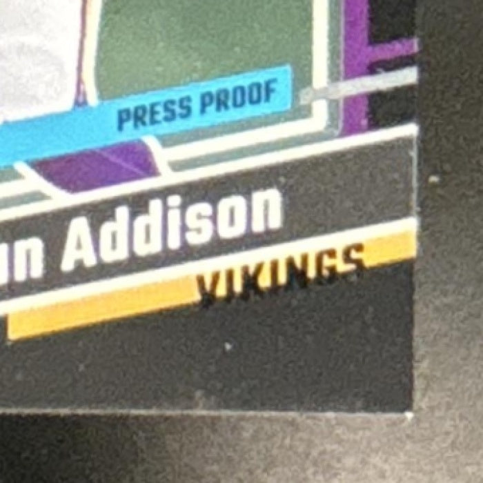 2023 Panini Donruss Jordan Addison Press Proof Black /10 #368 RC Vikings - Sports Cards