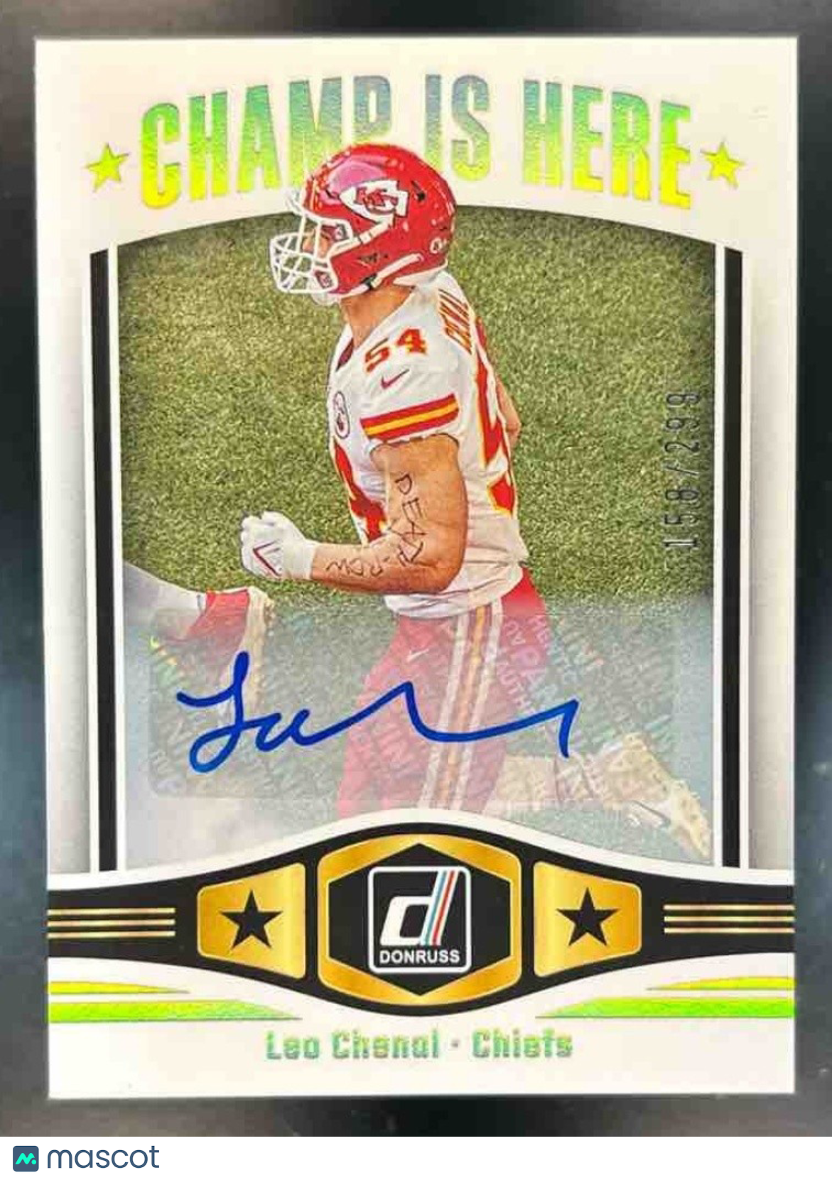 2023 Panini Donruss Leo Chenal Champ is Here Auto /299 Kansas City Chiefs - Sports Cards
