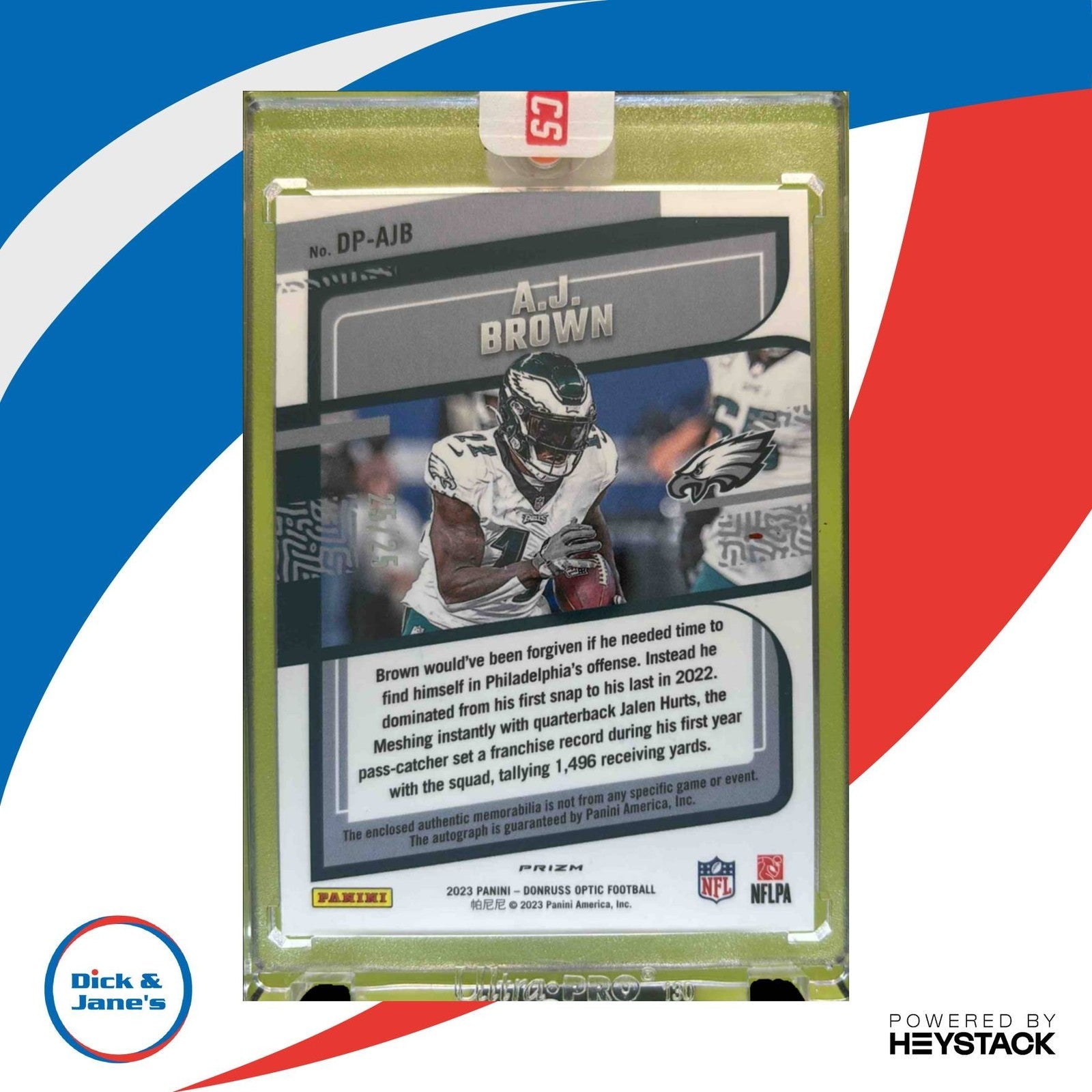 2023 Panini Donruss Optic A.J. Brown Dynamic Patch Auto /25 Philadelphia Eagles - Sports Cards