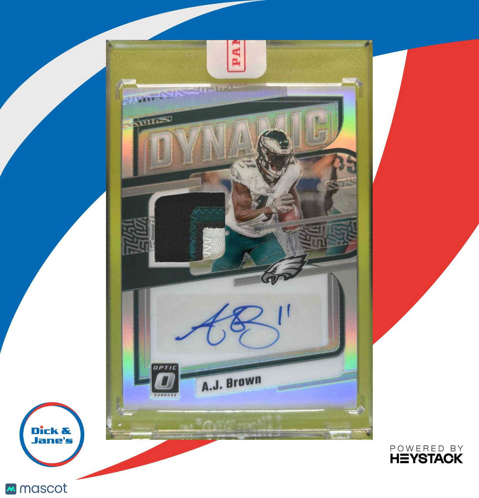 2023 Panini Donruss Optic A.J. Brown Dynamic Patch Auto /25 Philadelphia Eagles - Sports Cards