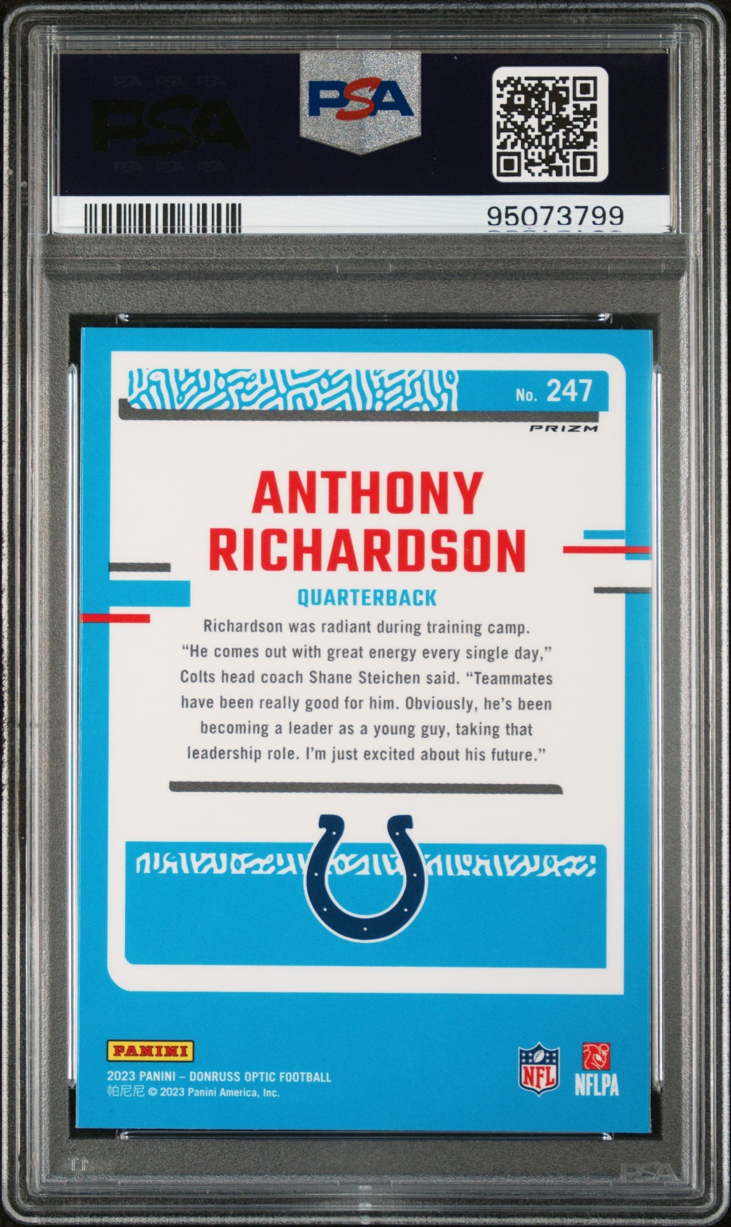 2023 Panini Donruss Optic Anthony Richardson Green Velocity #247 PSA 9 - Graded Sports Cards