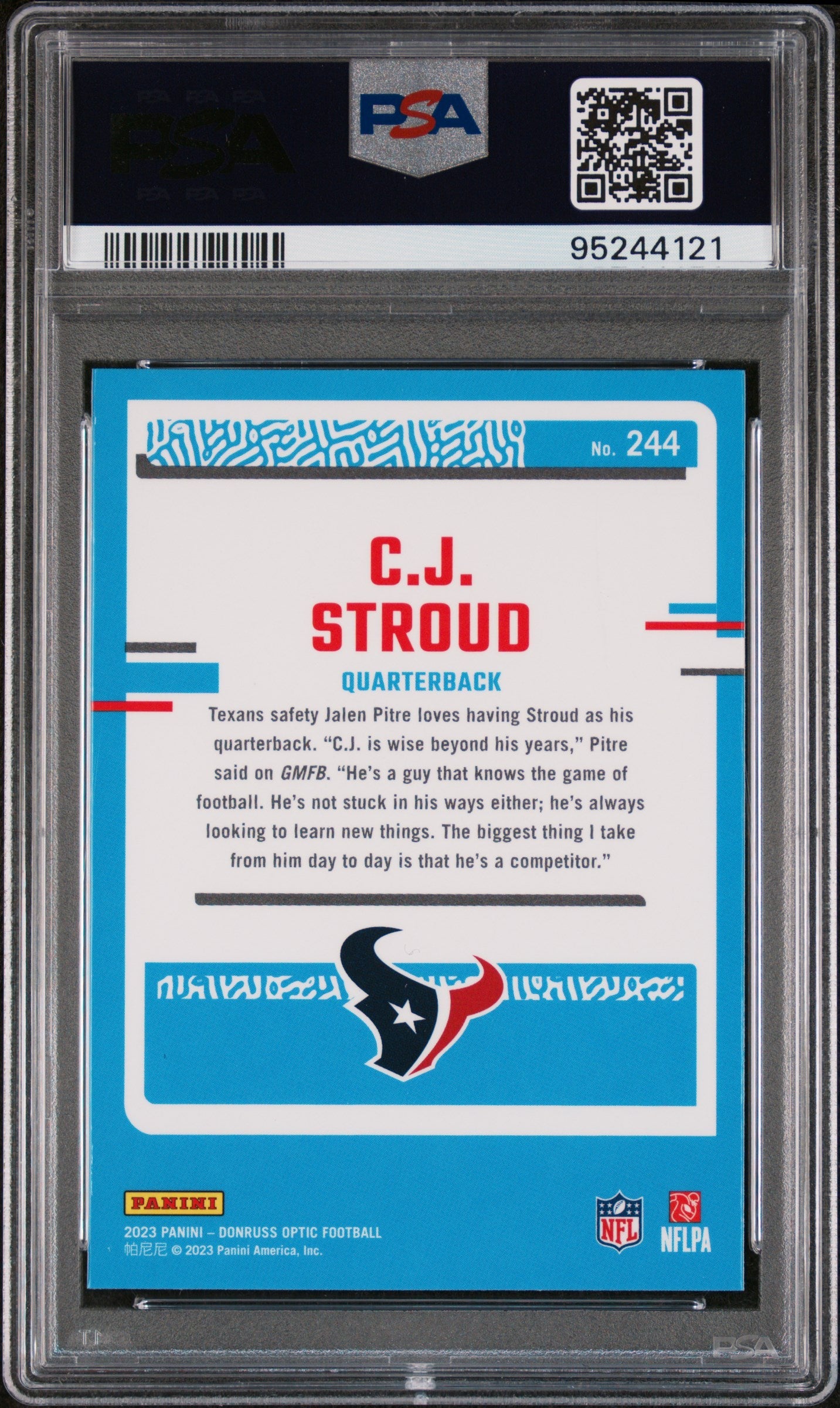 2023 Panini Donruss Optic CJ Stroud #244 PSA 9 - Graded Sports Cards