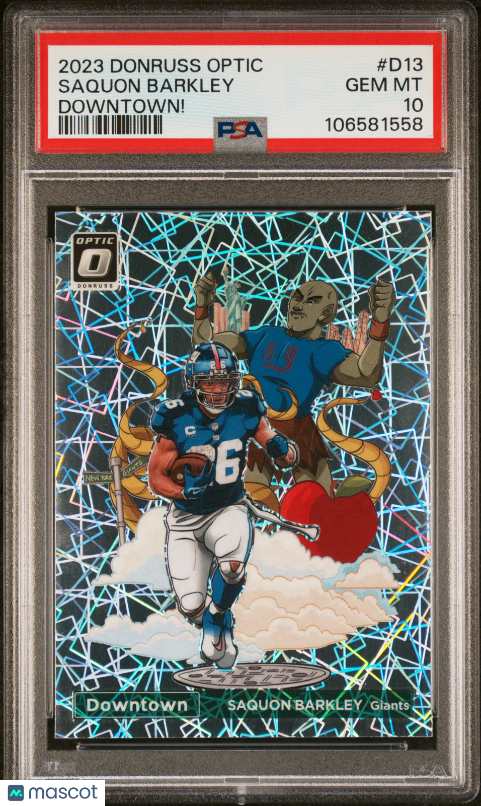 2023 Panini Donruss Optic Downtown! Saquon Barkley GEM MINT PSA 10 - Graded Sports Cards