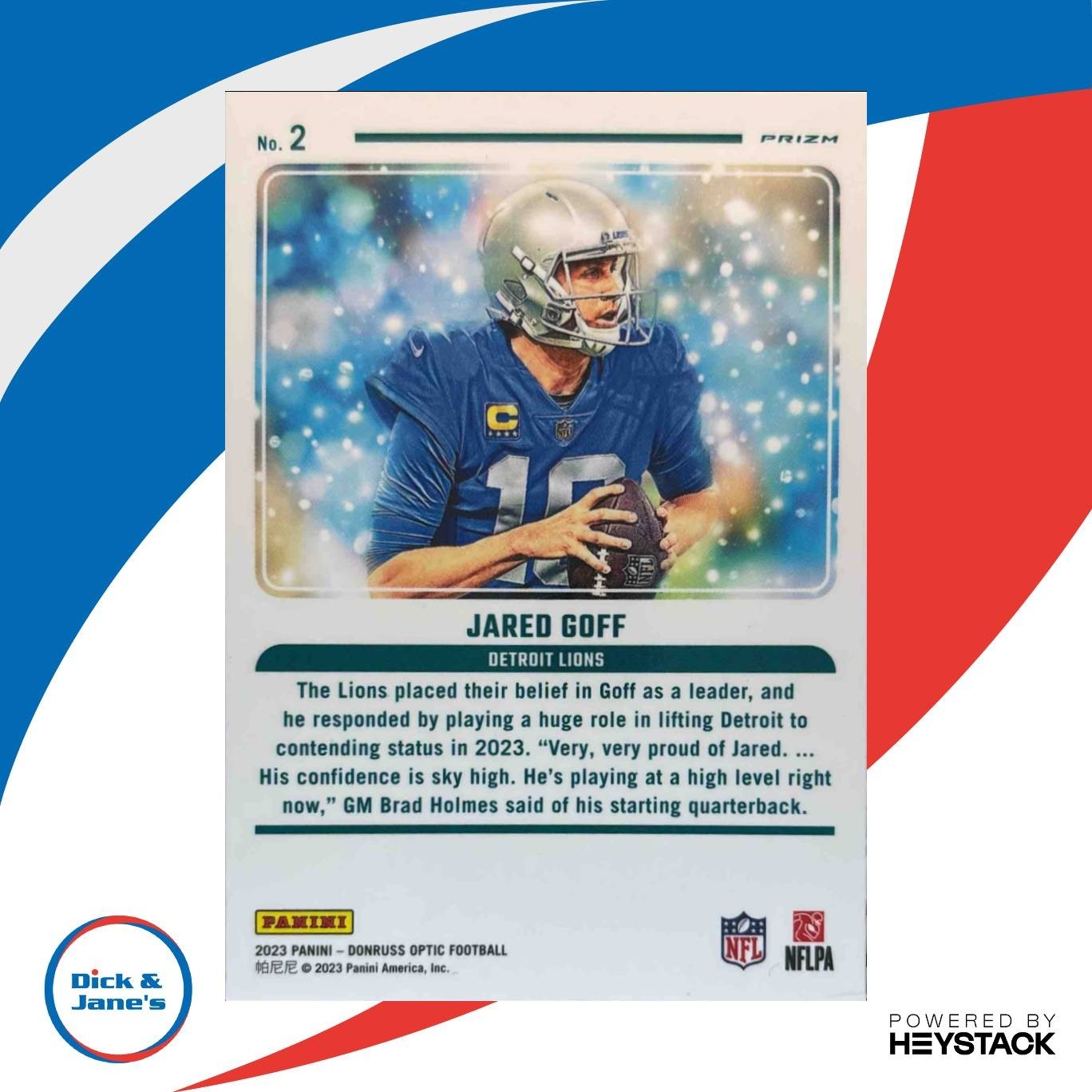 2023 Panini Donruss Optic Jared Goff Mythical #2 Detroit Lions - Sports Cards