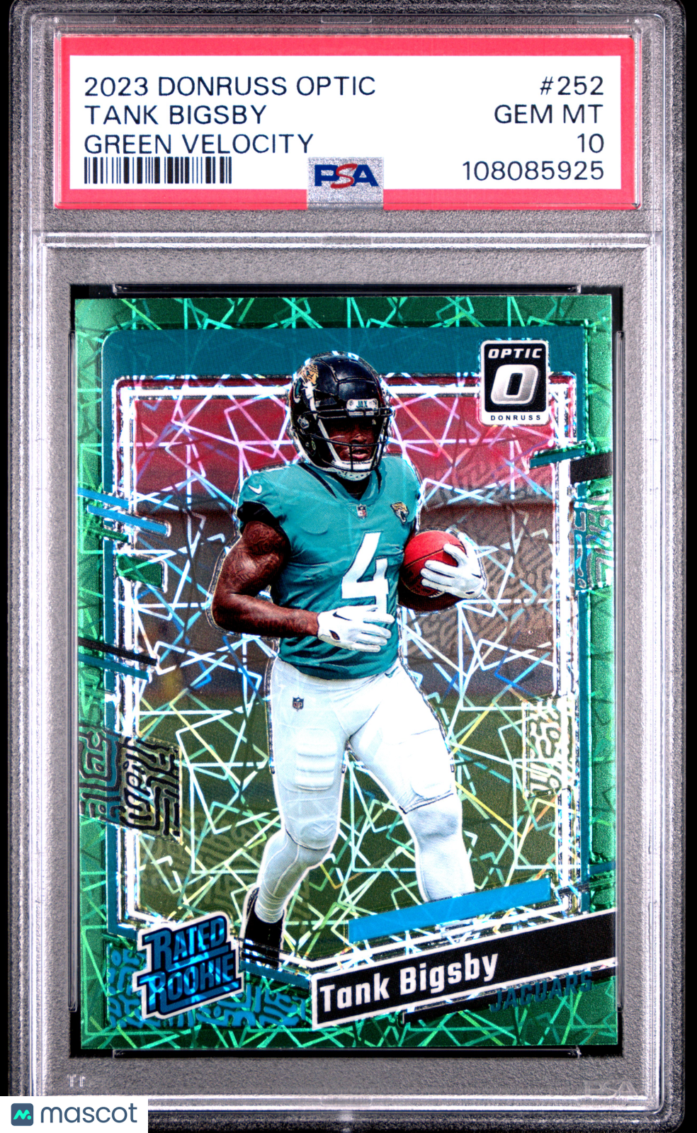 2023 Panini Donruss Optic Tank Bigsby Green Velocity Rookie #252 PSA 10 Jaguars - Graded Sports Cards