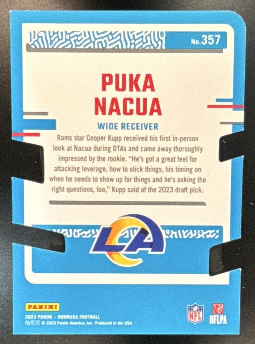 2023 Panini Donruss Puka Nacua Gold Die Cut /25 #357 RC Los Angeles Rams - Sports Cards