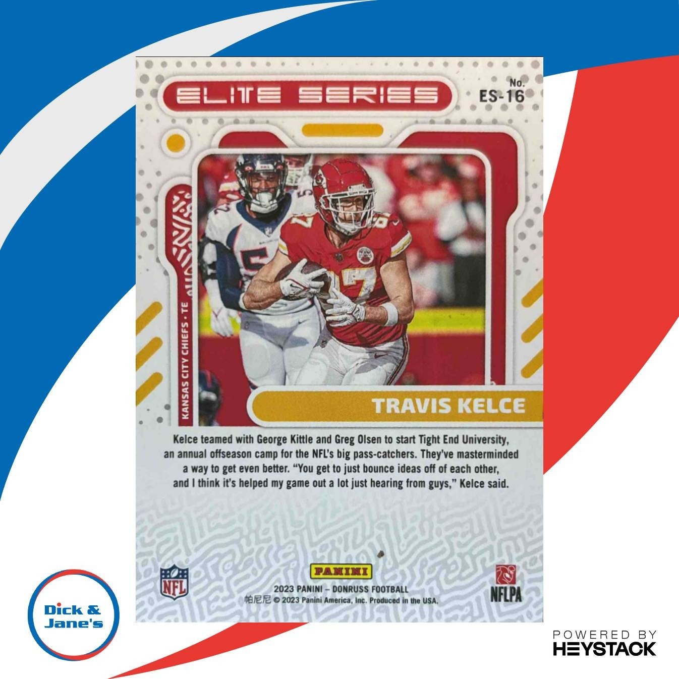 2023 Panini Donruss Travis Kelce Elite Series #ES-16 Kansas City Chiefs - Sports Cards
