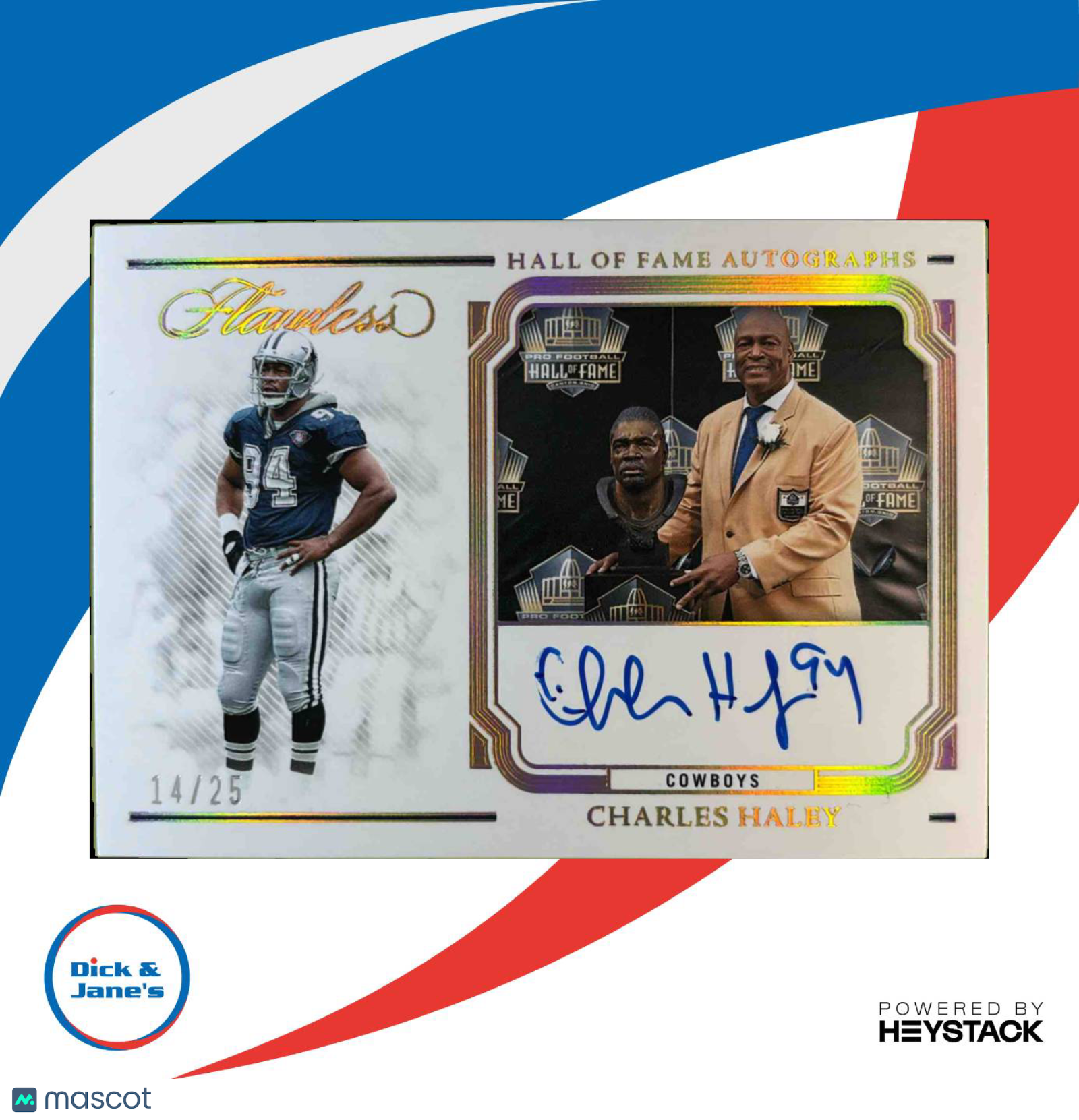 2023 Panini Flawless Charles Haley Hall of Fame Auto /25 #HOF CHA Dallas Cowboys Sports Cards