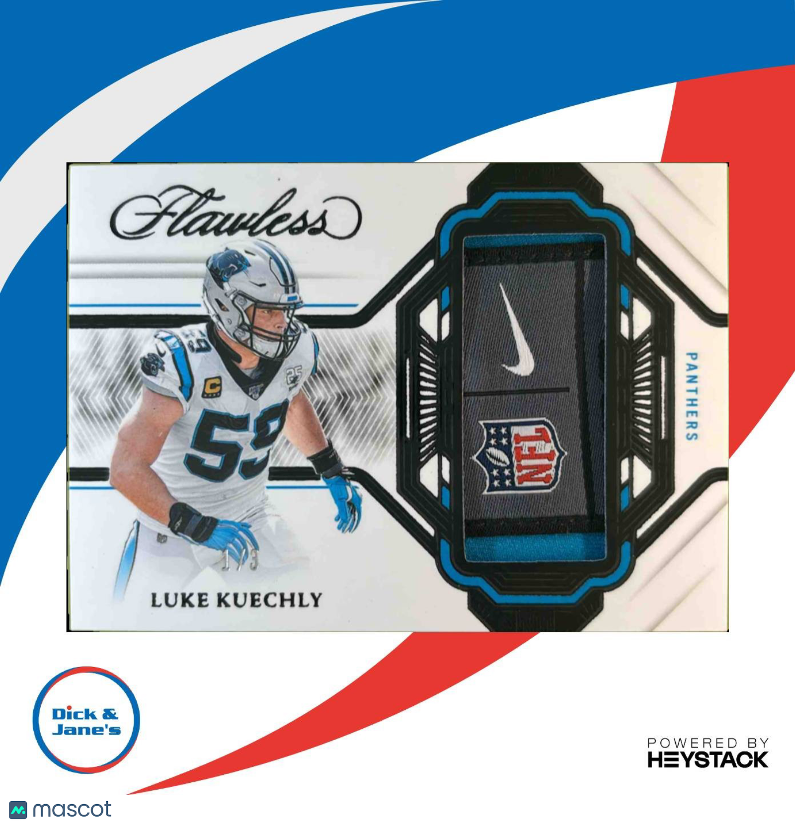 2023 Panini Flawless Luke Kuechly Patches Platinum 1/1 Nike NFL Laundry Tag - Sports Cards