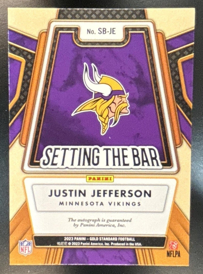 2023 Panini Gold Standard Justin Jefferson Setting the Bar Auto /10 Vikings - Sports Cards