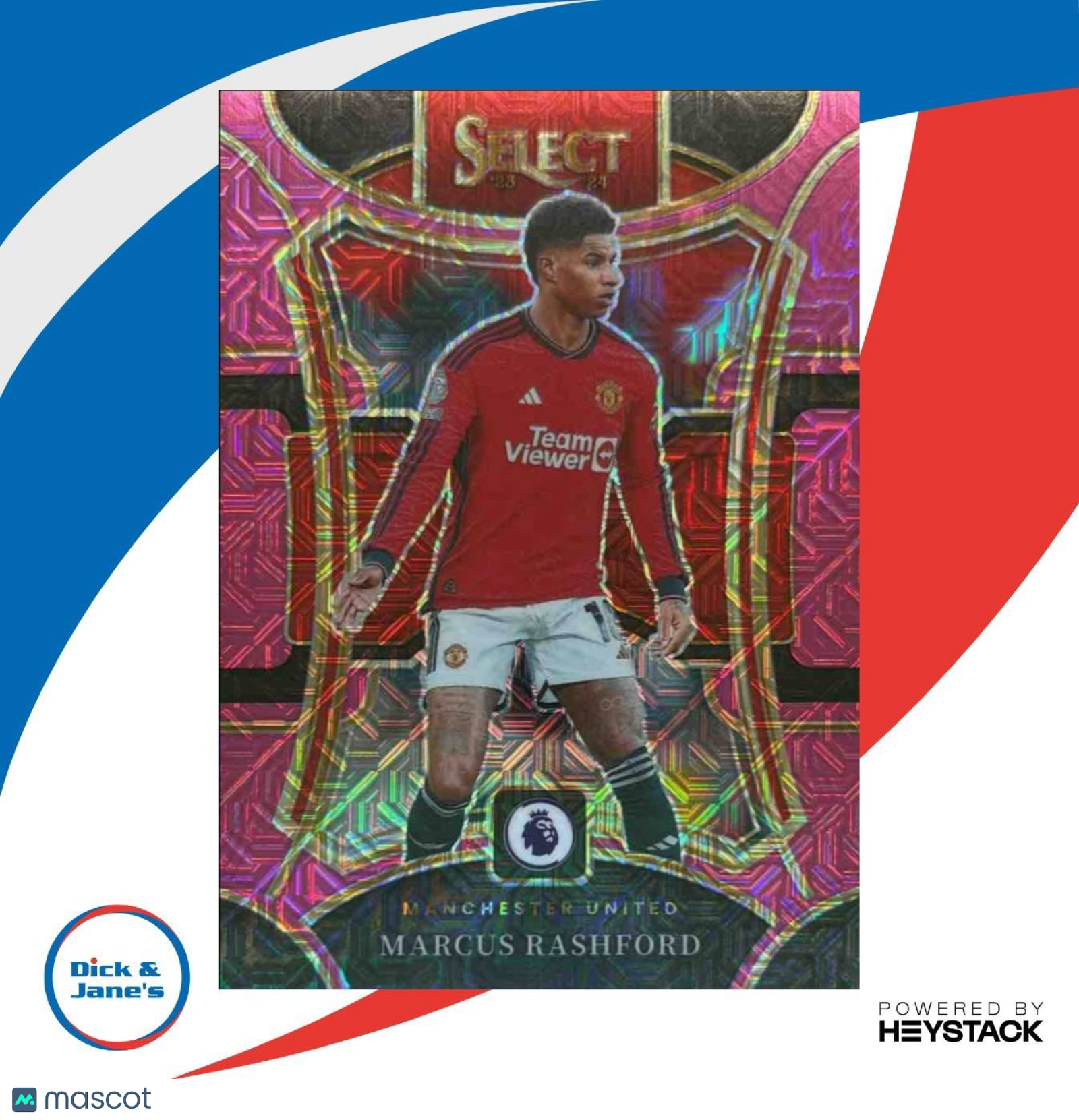 2023 Panini Marcus Rashford Pink Mojo Prizm /325 #166 Mezzanine Manchester - Sports Cards