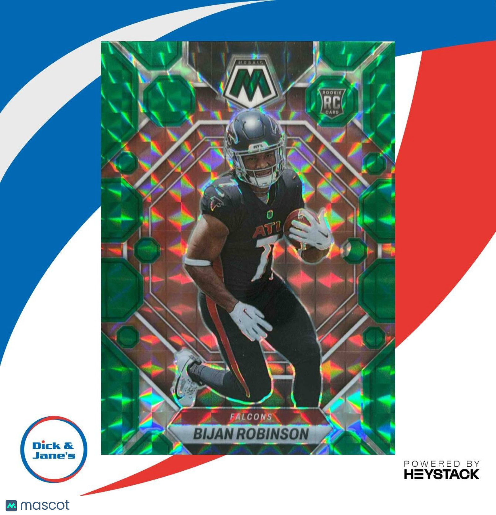 2023 Panini Mosaic Bijan Robinson Green #284 RC Atlanta Falcons - Sports Cards