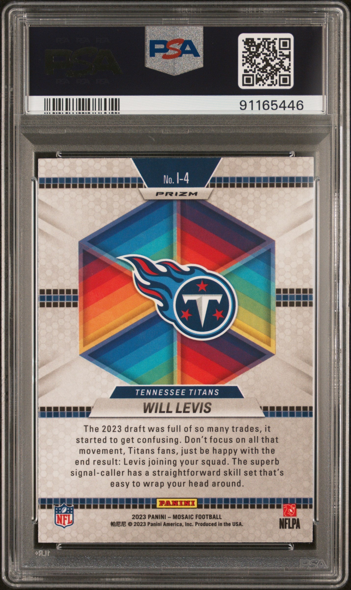2023 Panini Mosaic Introductions Will Levis No Huddle Silver #I4 PSA 10 - Graded Sports Cards