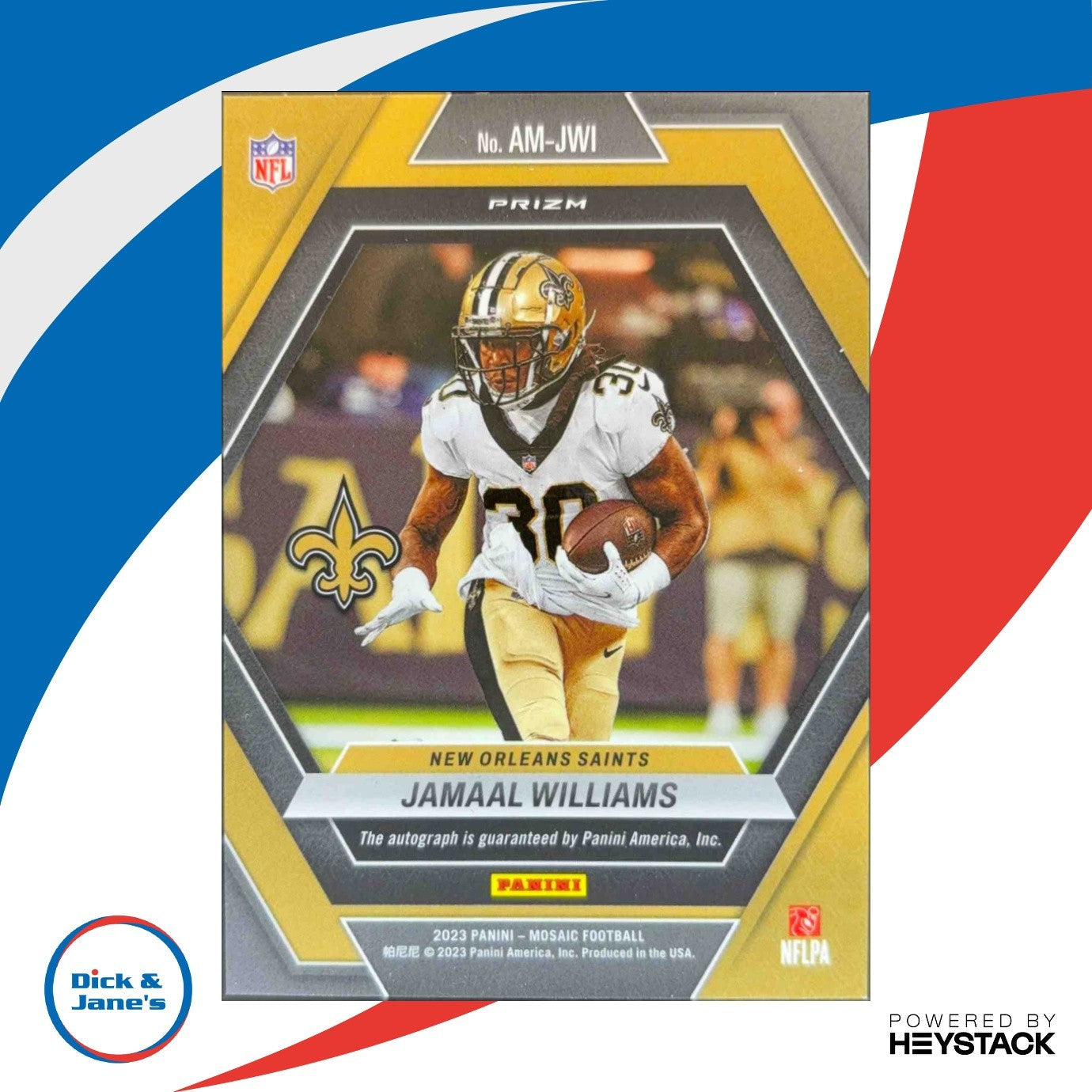2023 Panini Mosaic Jamaal Williams Auto #AM-JWI New Orleans Saints - Sports Cards