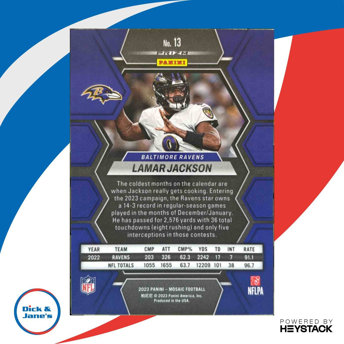 2023 Panini Mosaic Lamar Jackson Pink #13 Baltimore Ravens - Sports Cards