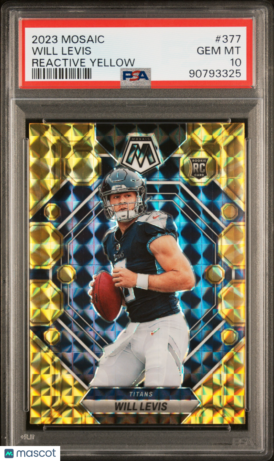 2023 Panini Mosaic Will Levis Reactive Yellow #377 PSA 10 - Graded Sports Cards