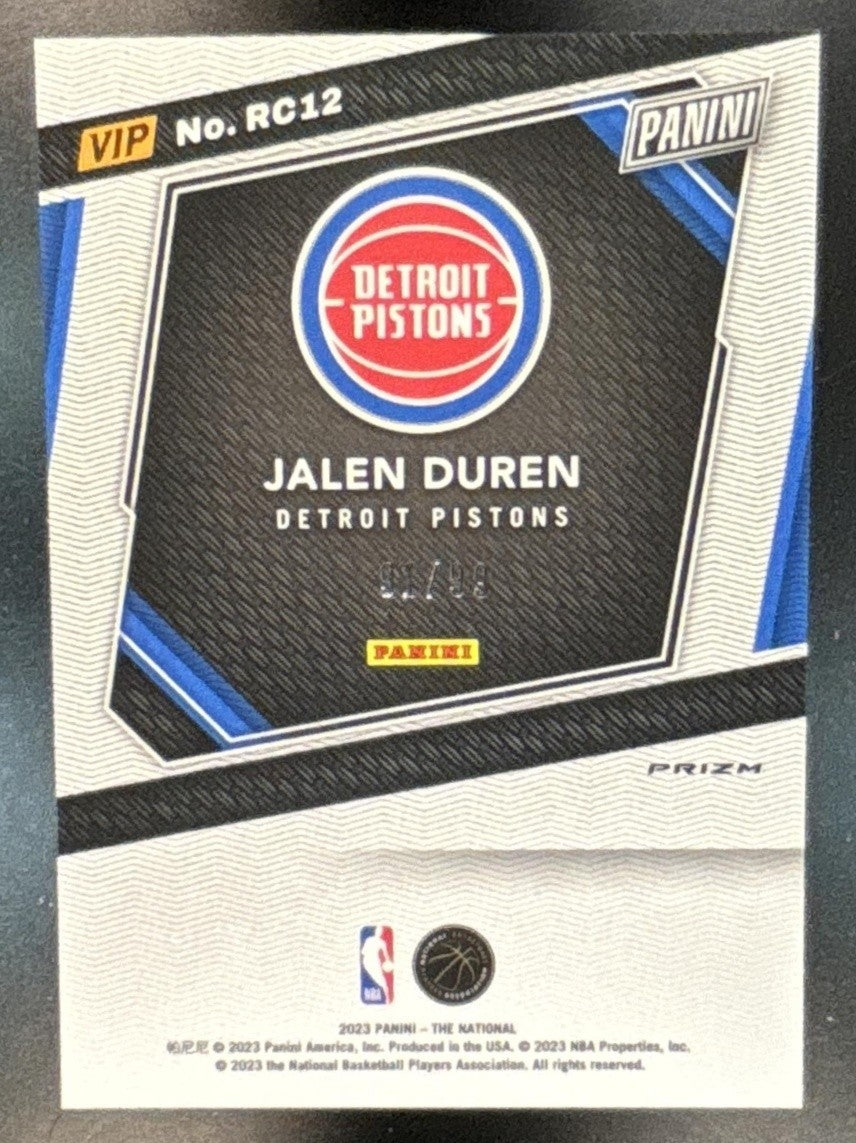 2023 Panini National Convention Gold VIP Jalen Duren Rookies Green /99 - Sports Cards