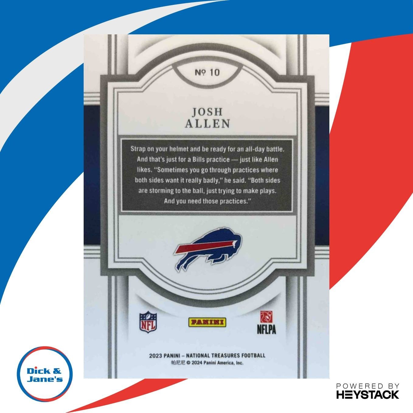 2023 Panini National Treasures Josh Allen 95/99 #10 Buffalo Bills - Sports Cards