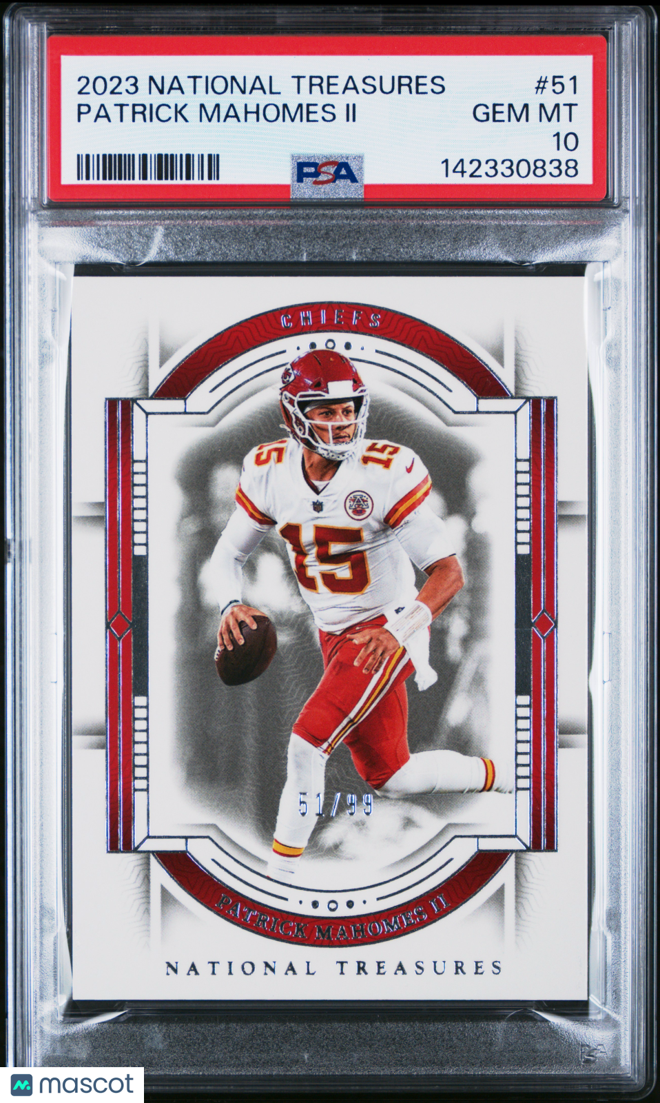 2023 Panini National Treasures Patrick Mahomes II 51/99 #51 PSA 10 GEM MINT - Graded Sports Cards