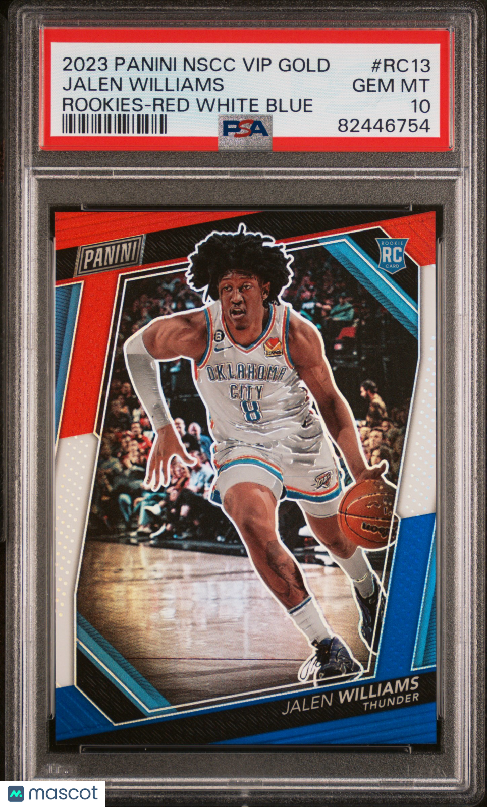 2023 Panini National Vip Gold Jalen Williams Red White Blue /15 #RC13 PSA 10 - Graded Sports Cards