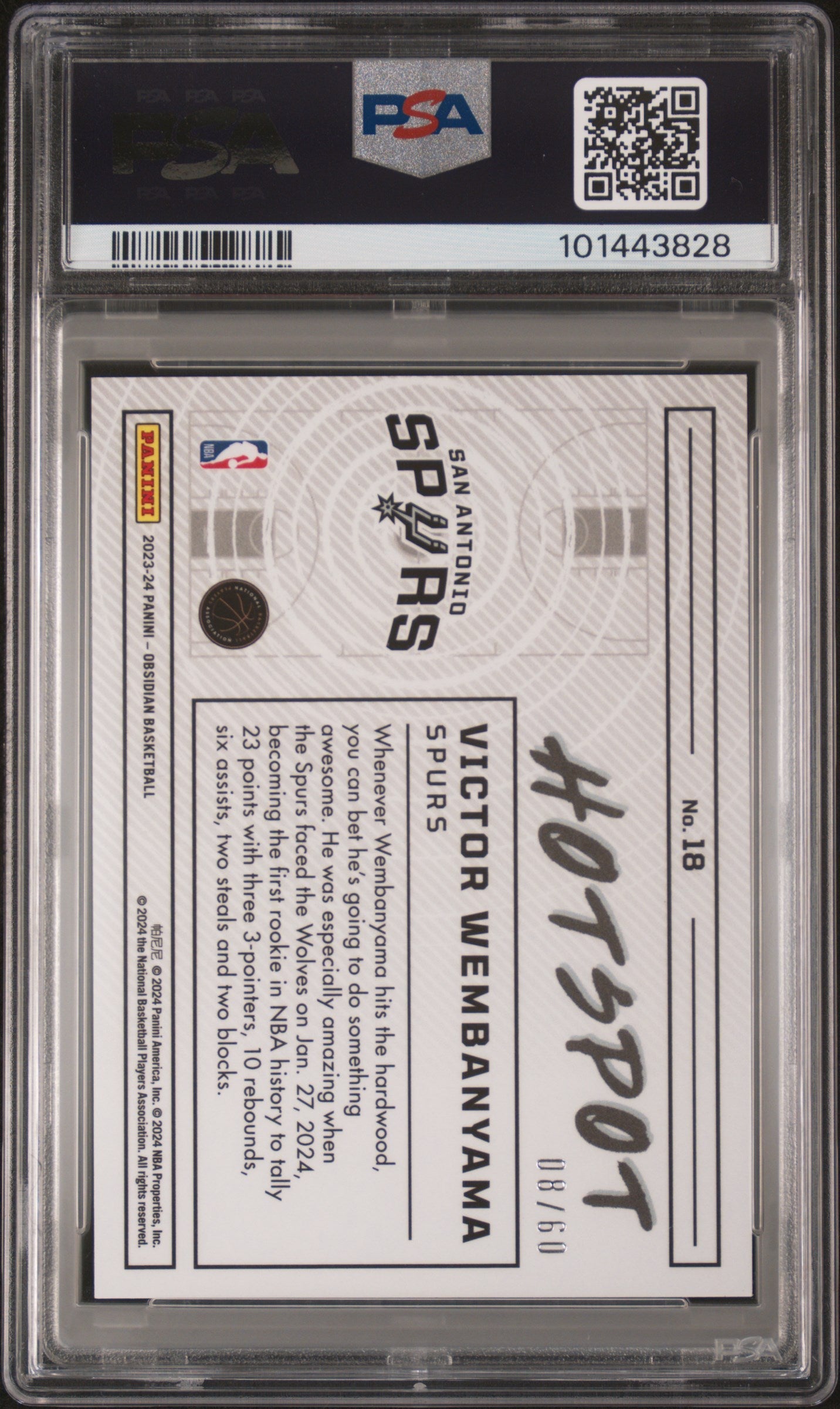 2023 Panini Obsidian Hotspot Victor Wembanyama Reggae