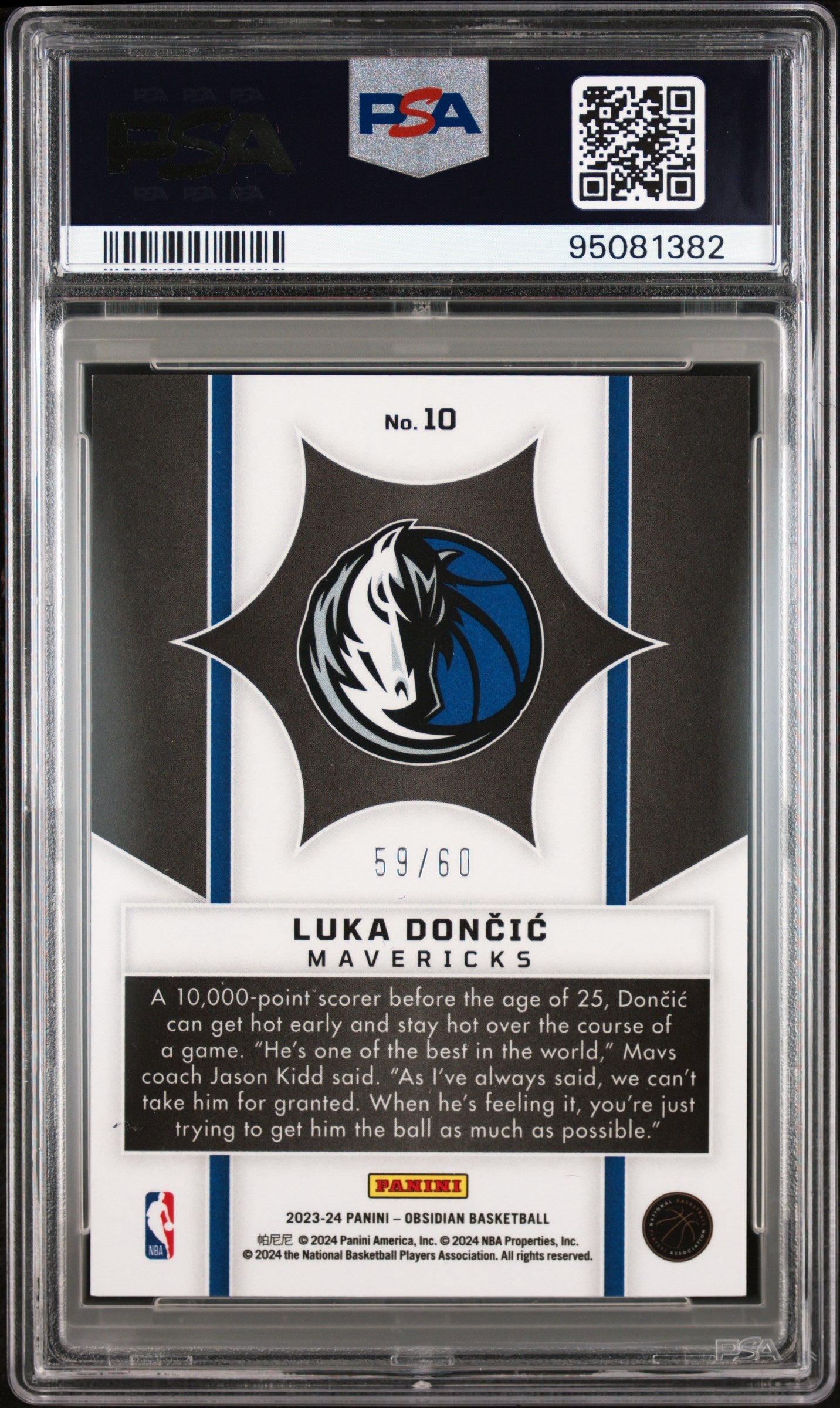 2023 Panini Obsidian Supernova Luka Doncic EE Reggae Flood #10 PSA 10 GEM MINT - Graded Sports Cards