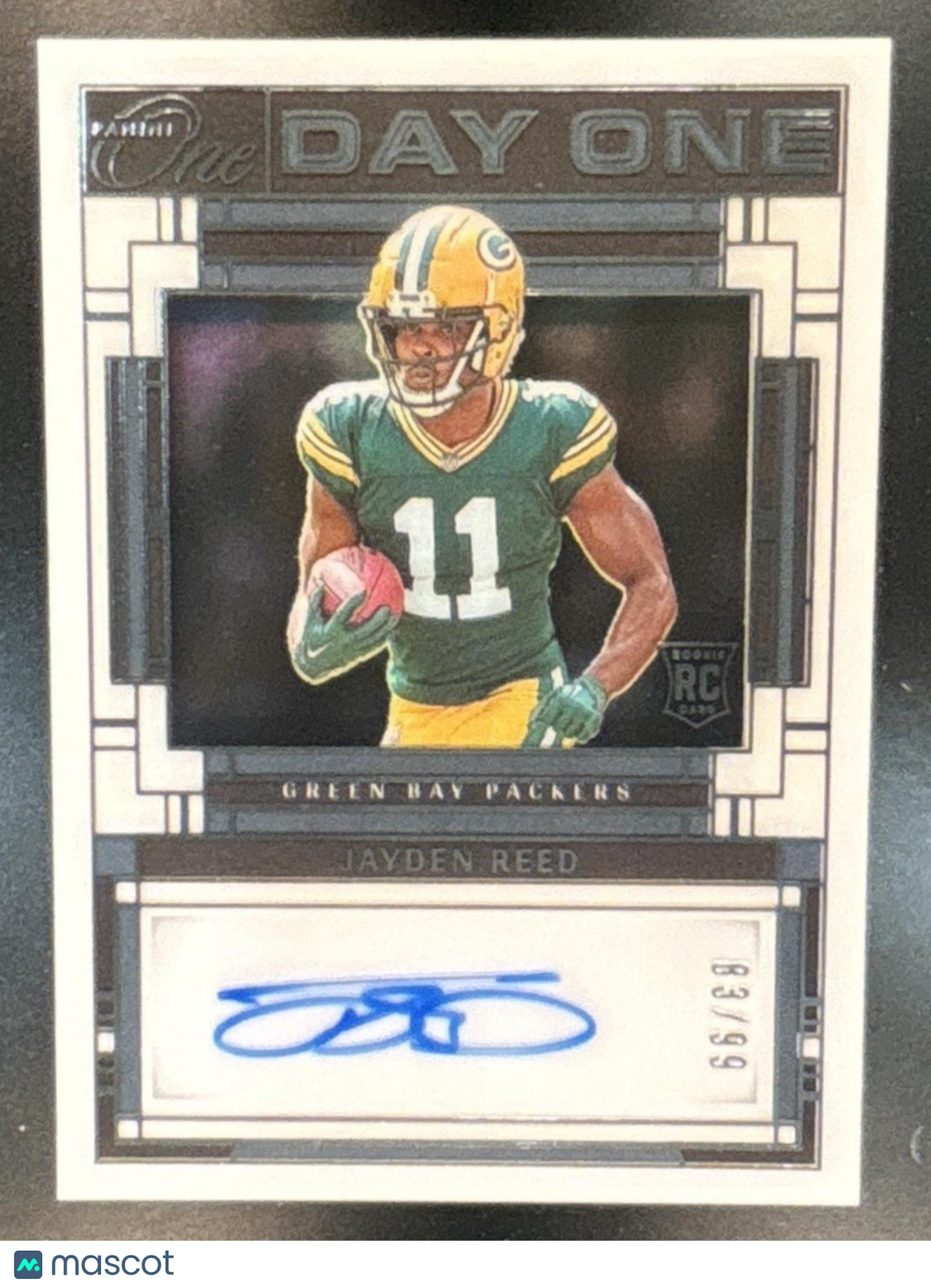 2023 Panini One Jayden Reed /99 #109 Auto RC Day One Green Bay Packers - Sports Cards