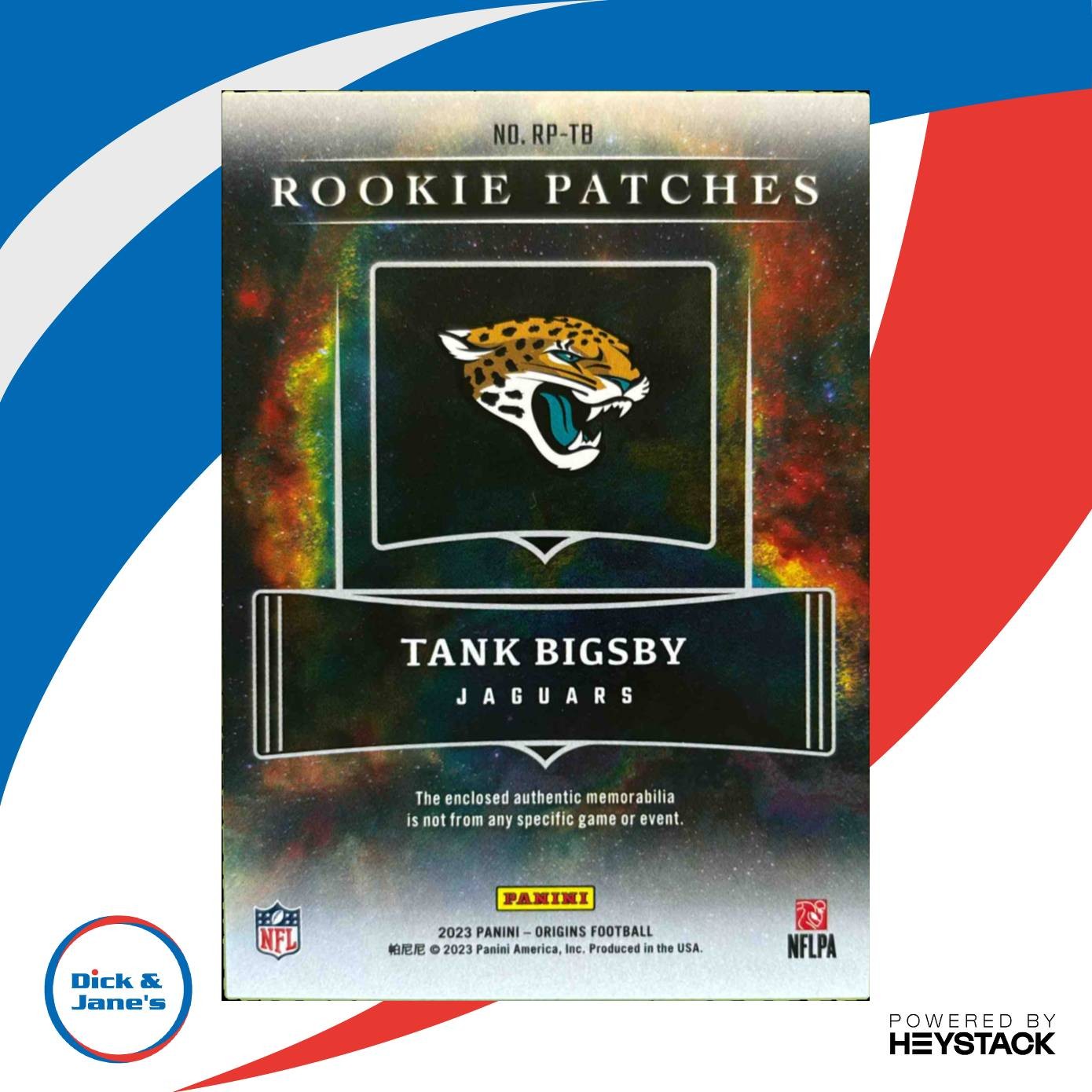 2023 Panini Origins Tank Bigsby Rookie Patches Gold 1/10 RC Jacksonville Jaguars - Sports Cards