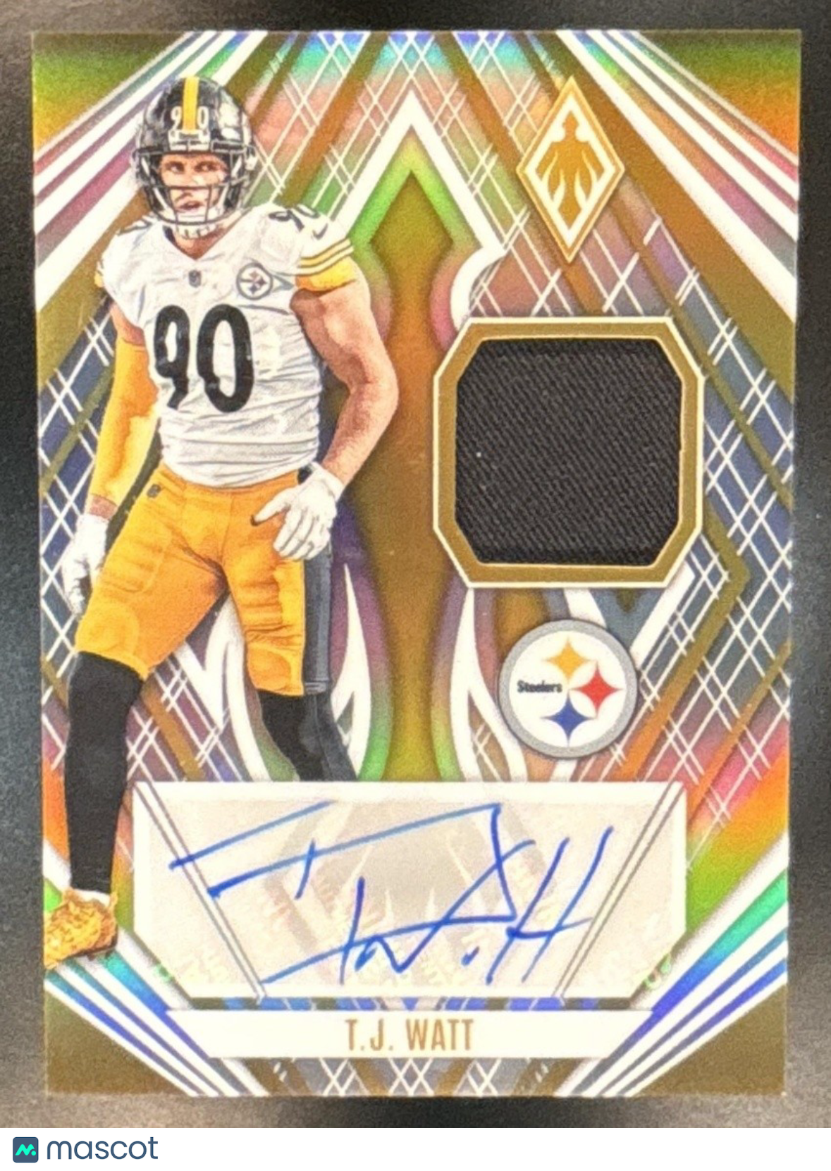 2023 Panini Phoenix T.J. Watt Veteran Auto Materials /50 MEM Pittsburgh Steelers - Sports Cards