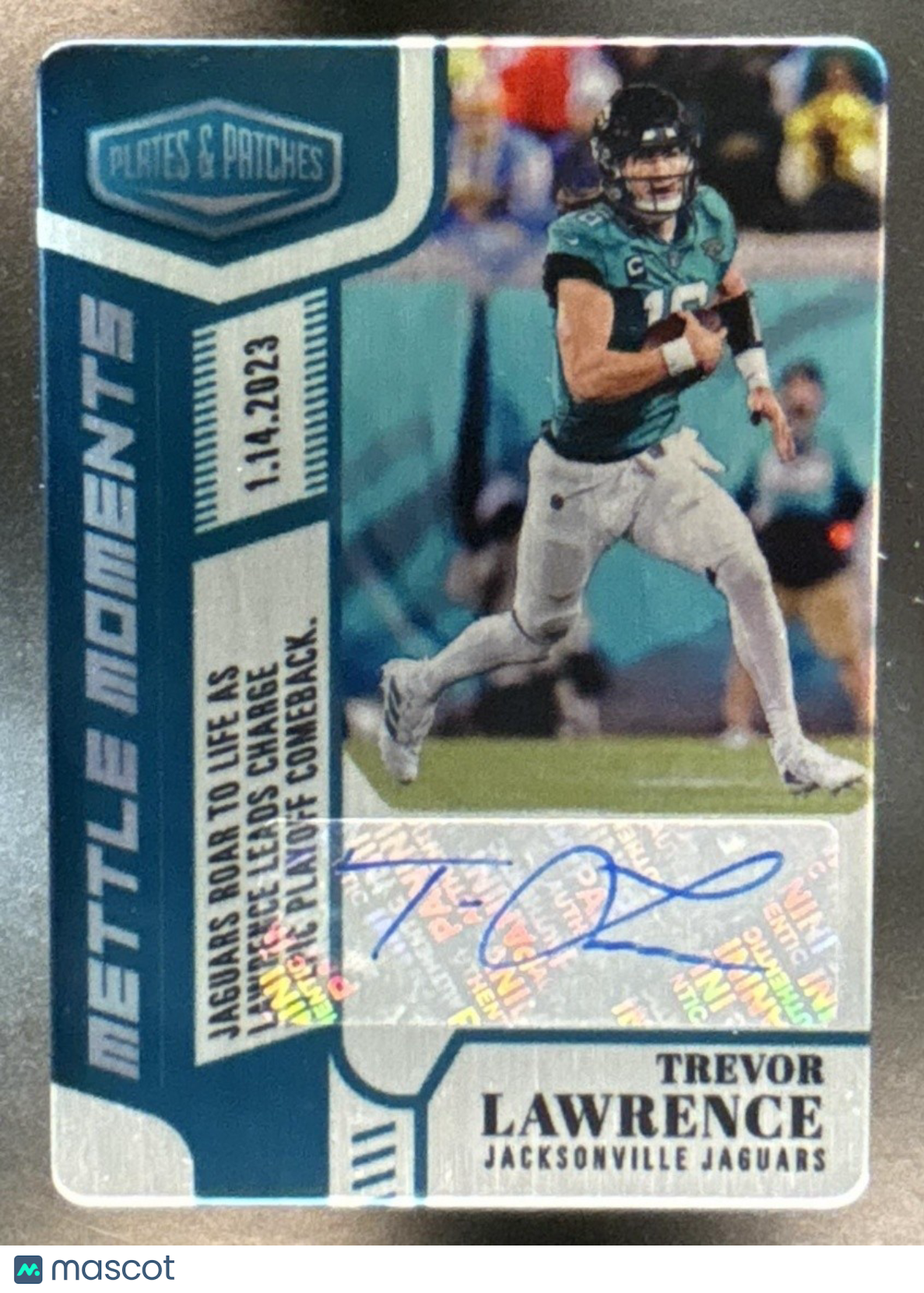2023 Panini Plates & Patches Trevor Lawrence Mettle Moments /25 Auto Jaguars - Sports Cards