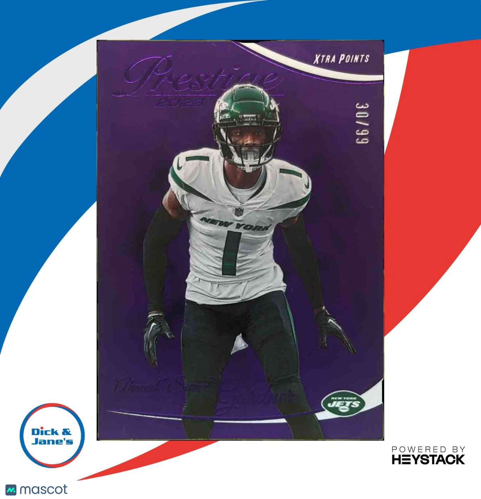 2023 Panini Prestige Ahmad ’Sauce’ Gardner Xtra Points Purple /99 #225 Jets - Sports Cards