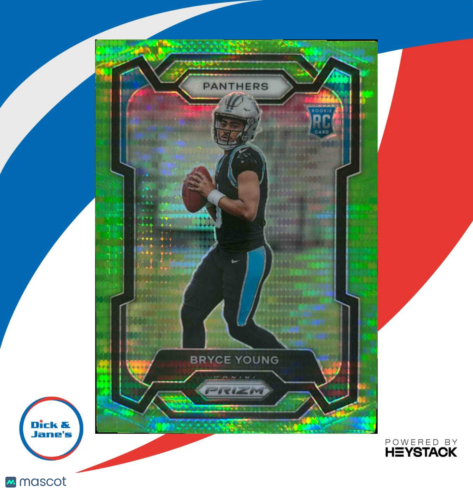 2023 Panini Prizm Bryce Young Neon Green Pulsar #311 RC Carolina Panthers Sports Cards
