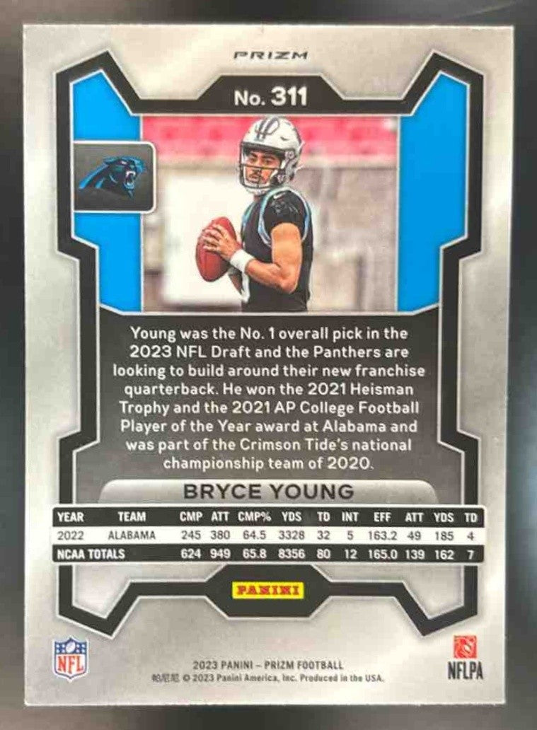 2023 Panini Prizm Bryce Young Red White and Blue #311 RC Carolina Panthers - Sports Cards