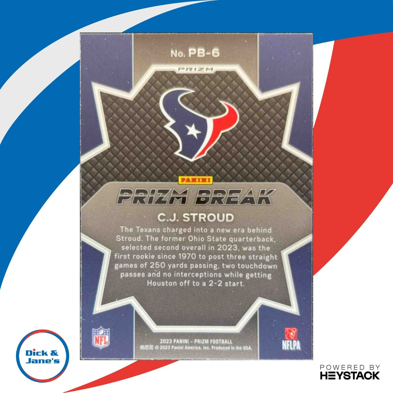 2023 Panini Prizm C.J. Stroud Break Prizms Green Wave #PB-6 RC Houston Texans - Sports Cards