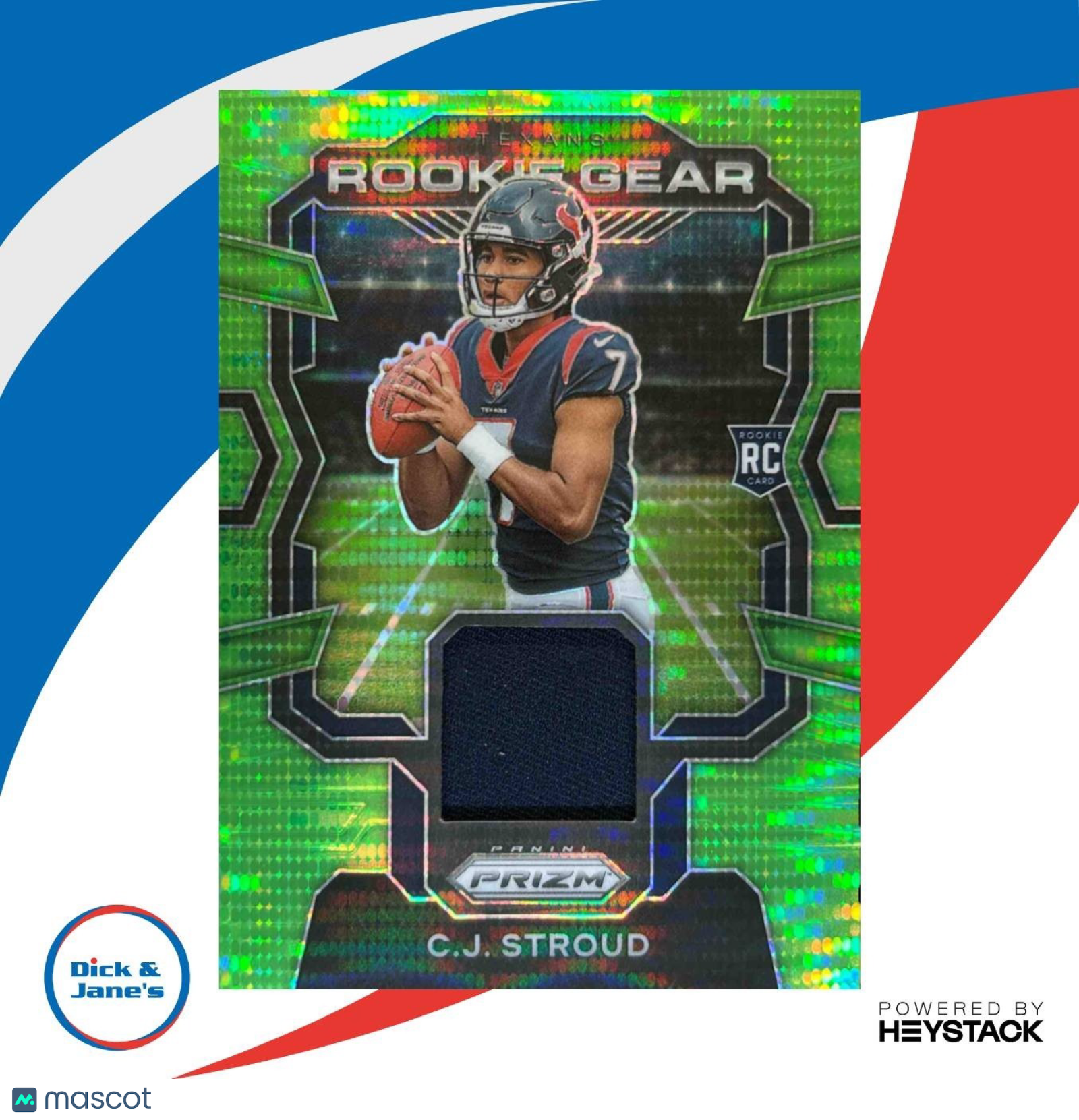 2023 Panini Prizm C.J. Stroud Rookie Gear Neon Green Pulsar Houston Texans - Sports Cards
