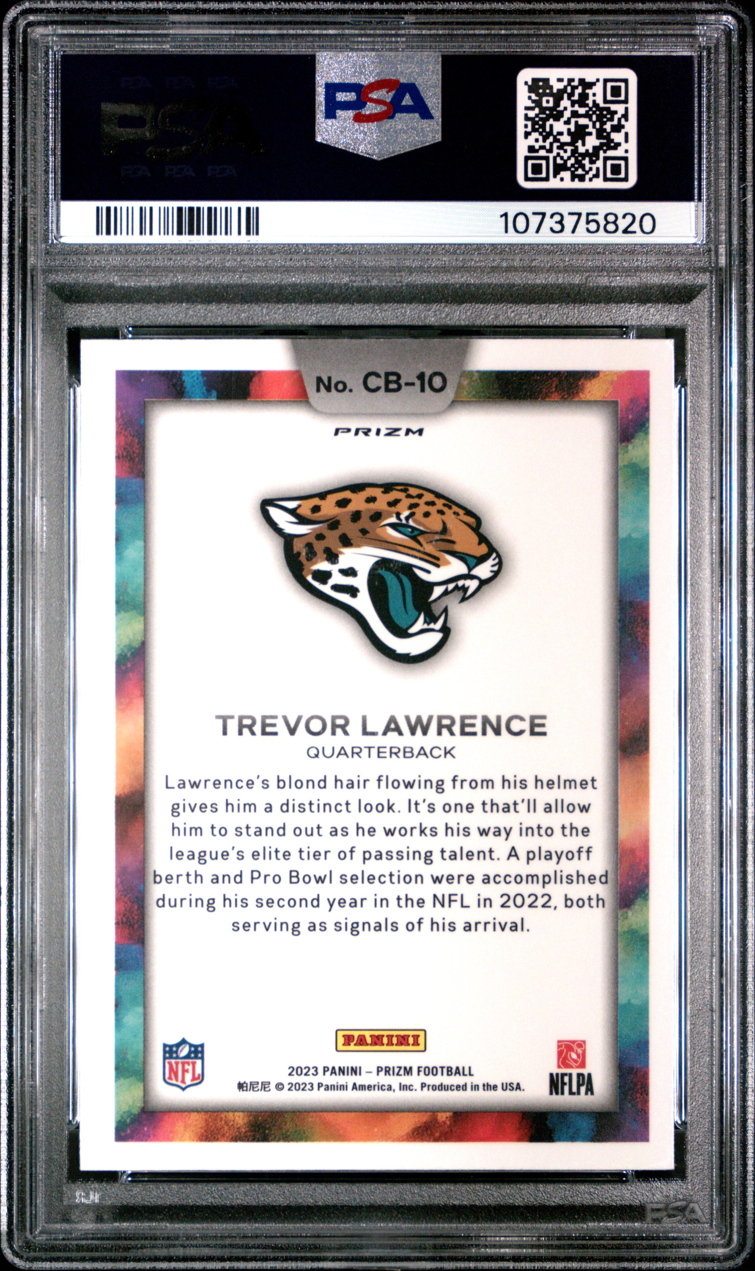 2023 Panini Prizm Color Blast Trevor Lawrence #CB10 PSA 9 - Graded Sports Cards