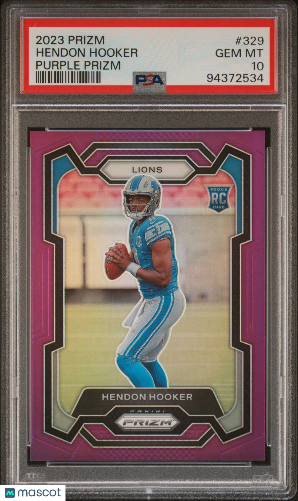 2023 Panini Prizm Hendon Hooker Purple Rookie #329 PSA 10 Detroit Lions - Graded Sports Cards