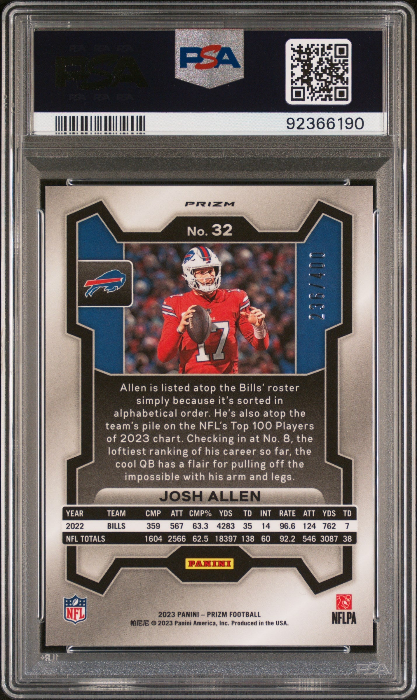 2023 Panini Prizm Josh Allen Pandora #32 PSA 10 - Graded Sports Cards