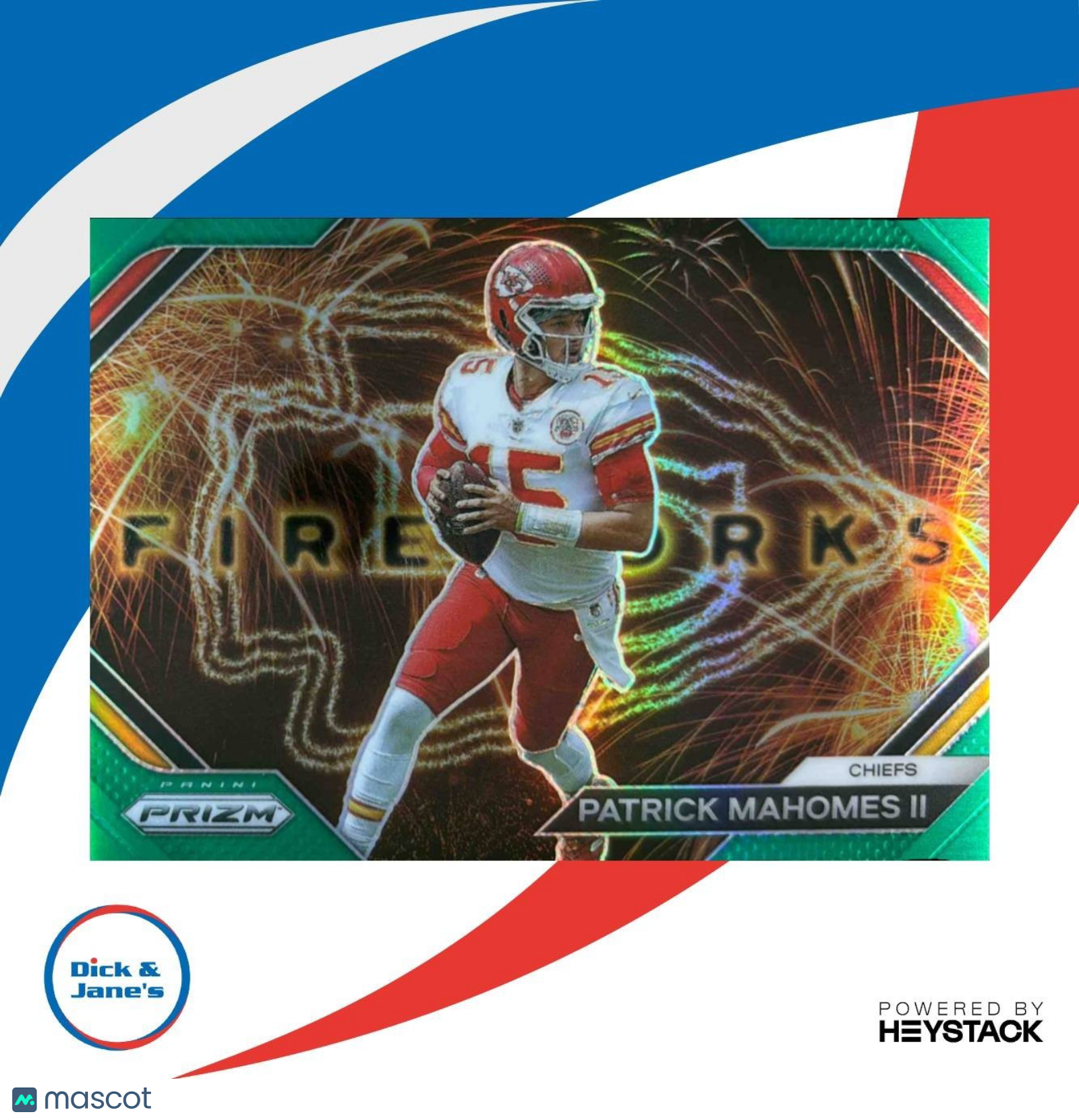 2023 Panini Prizm Patrick Mahomes II Fireworks Prizms Green Kansas City Chiefs - Sports Cards