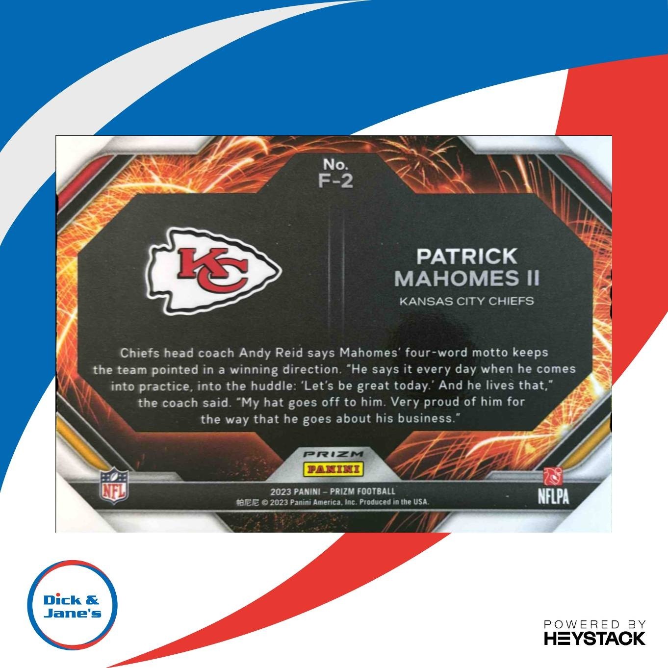 2023 Panini Prizm Patrick Mahomes II Fireworks Prizms Green Kansas City Chiefs - Sports Cards