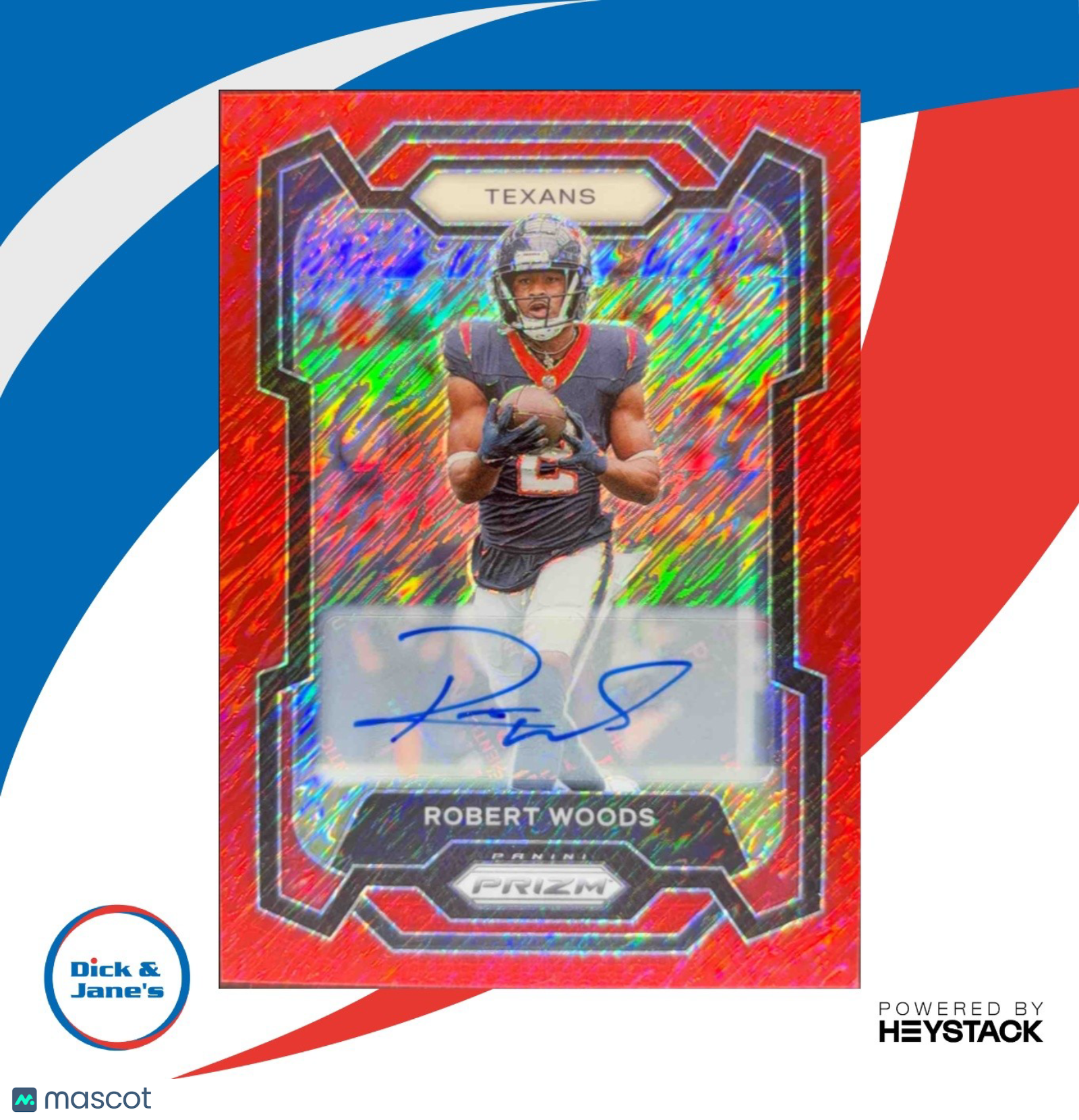 2023 Panini Prizm Robert Woods Auto Red Shimmer 9/35 #123 Auto Houston Texans - Sports Cards