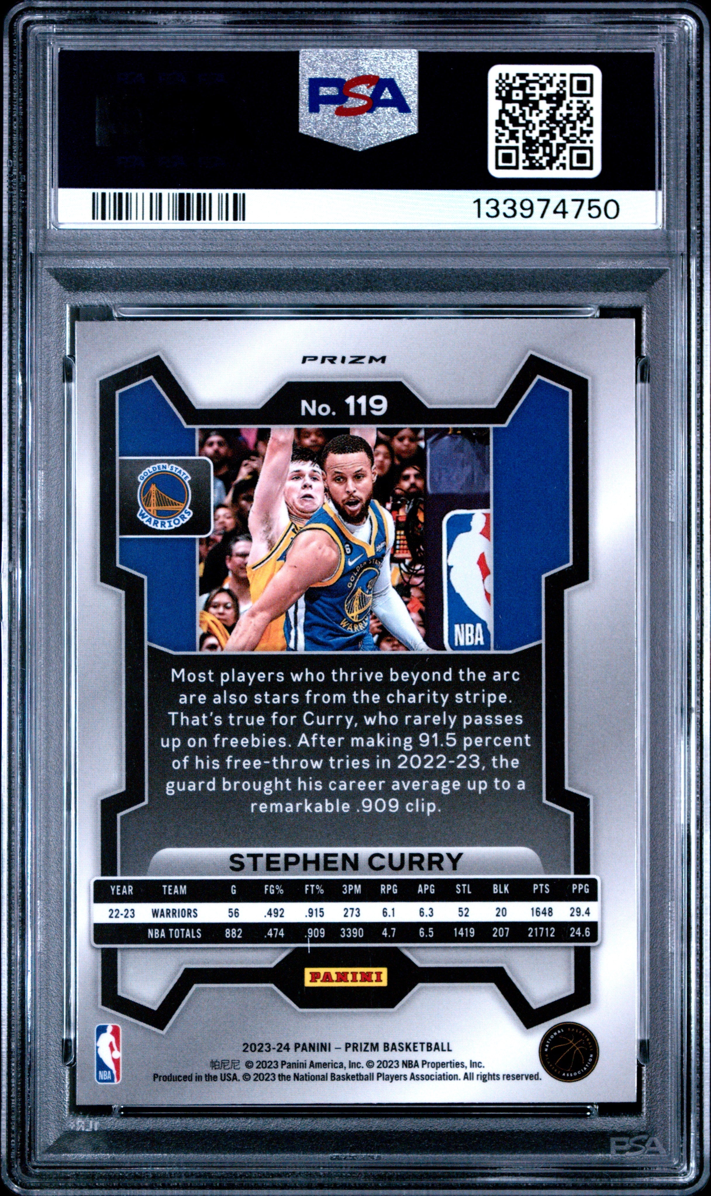 2023 Panini Prizm Stephen Curry Ice #119 PSA 10 GDEM