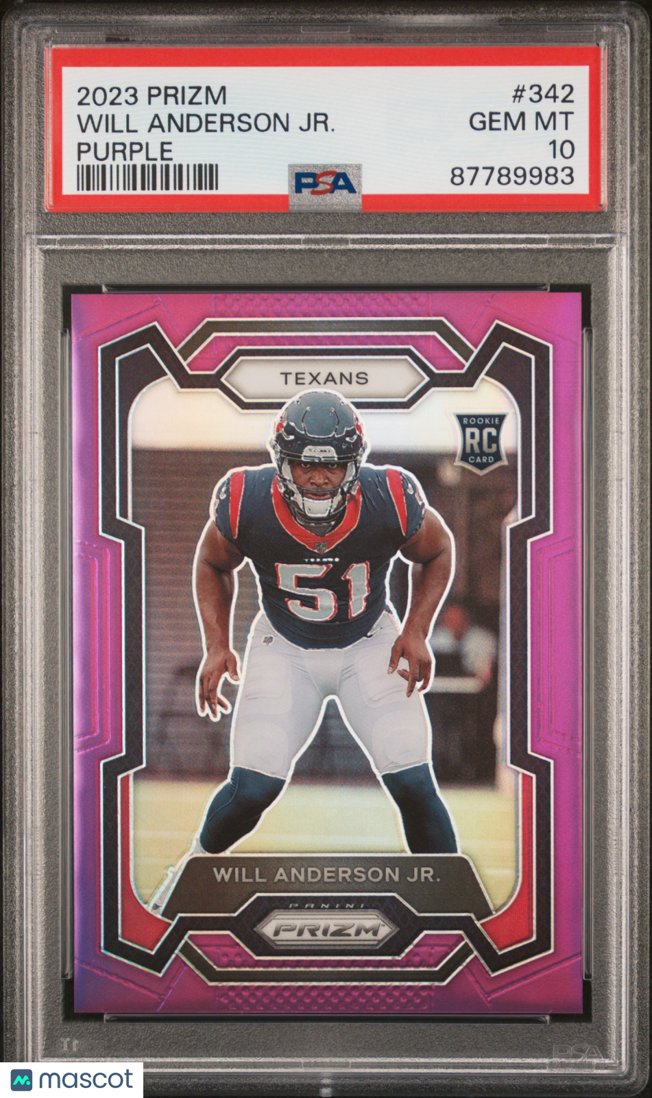 2023 Panini Prizm Will Anderson JR. Purple #342 PSA 10 /125 - Graded Sports Cards