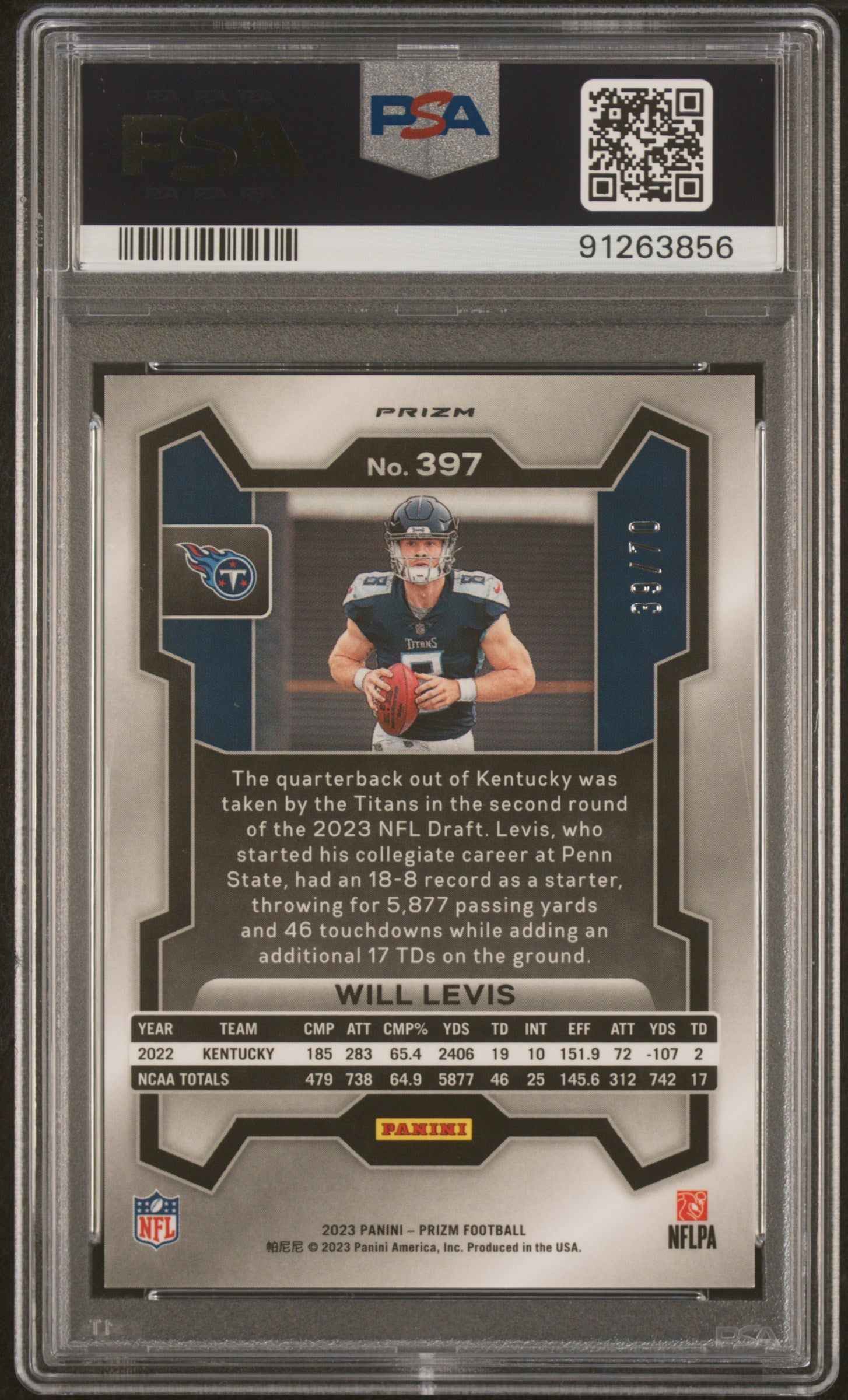 2023 Panini Prizm Will Levis Red Disco /70 #397 PSA 10 - Graded Sports Cards