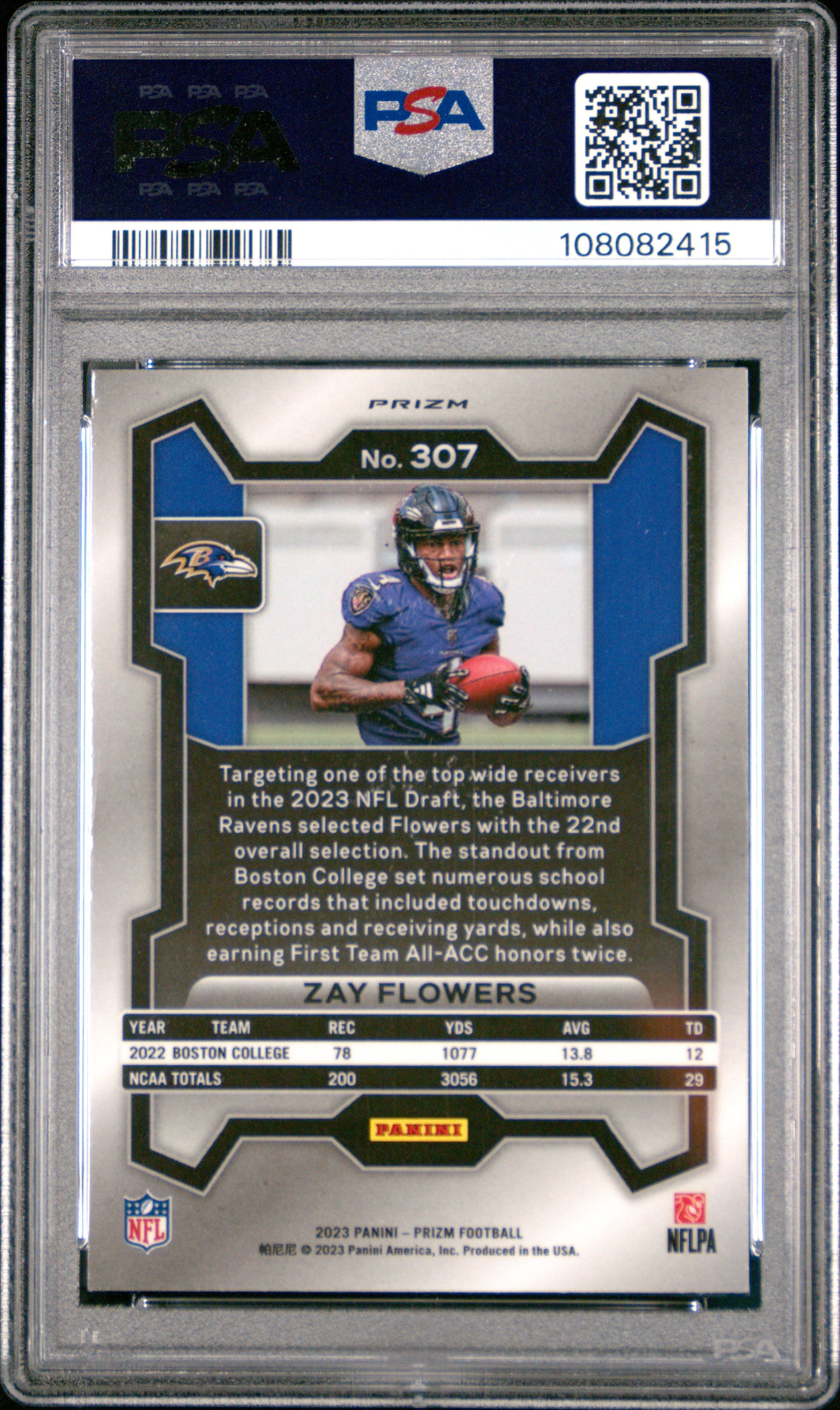 2023 Panini Prizm Zay Flowers Orange Lazer Rookie #307