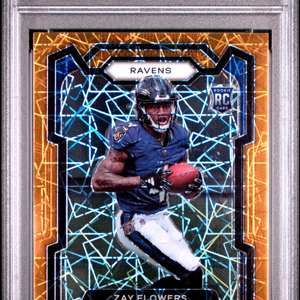 2023 Panini Prizm Zay Flowers Orange Lazer Rookie #307