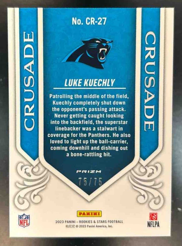 2023 Panini Rookies & Stars Luke Kuechly Crusade Pandora 75/75 Carolina Panthers - Sports Cards