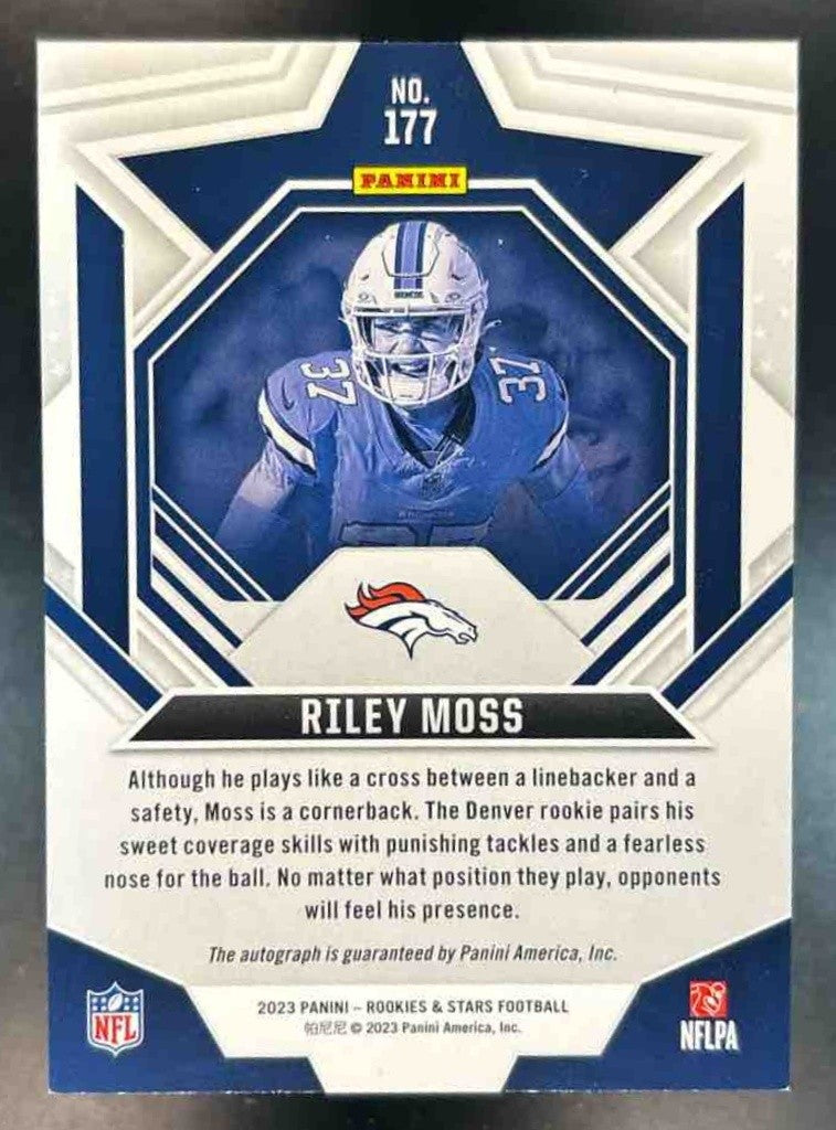 2023 Panini Rookies & Stars Riley Moss Signatures /299 Auto RC Denver Broncos - Sports Cards