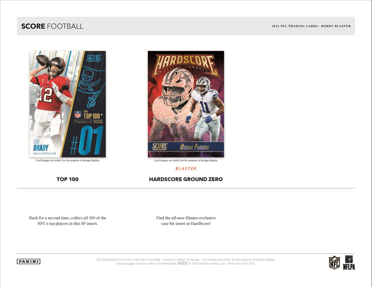 2023 Panini Score Football Hobby Box (4 Autogtaphs) (10 Jumbo Packs) - NFL Blaster