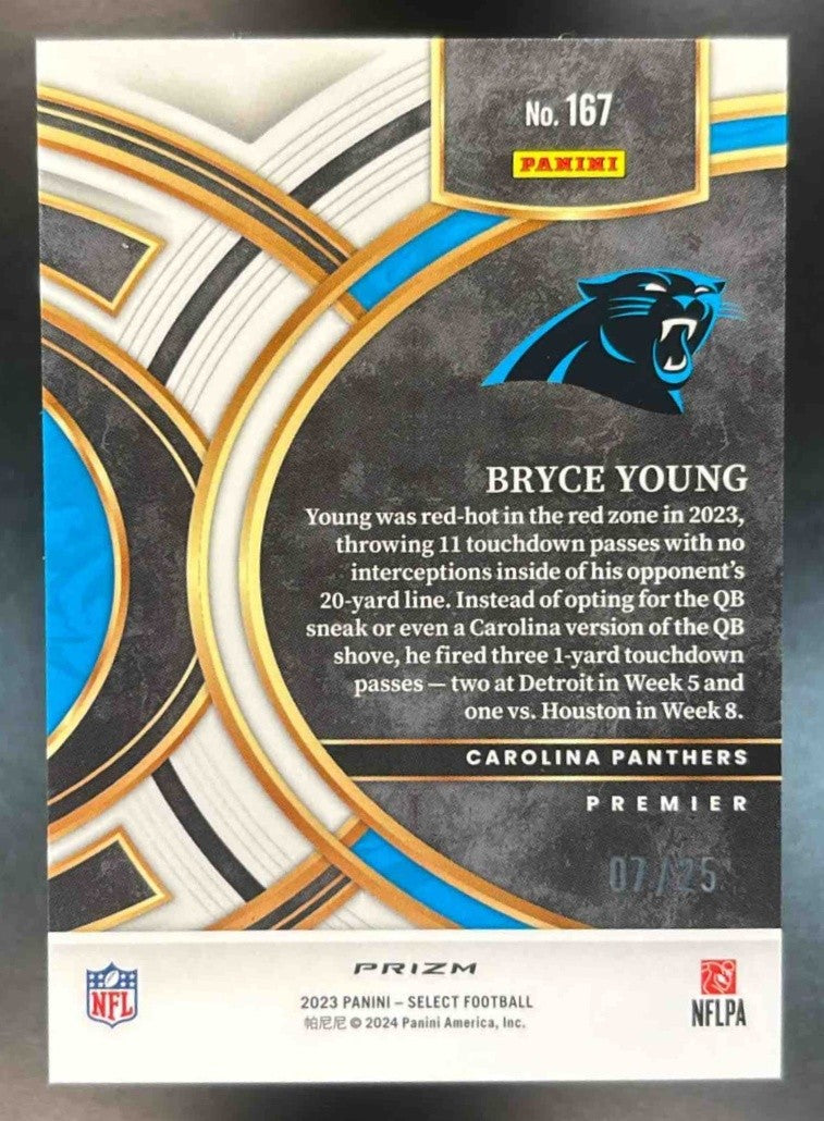2023 Panini Select Bryce Young Tie Dye Prizms /25 #167 RC Carolina Panthers - Sports Cards